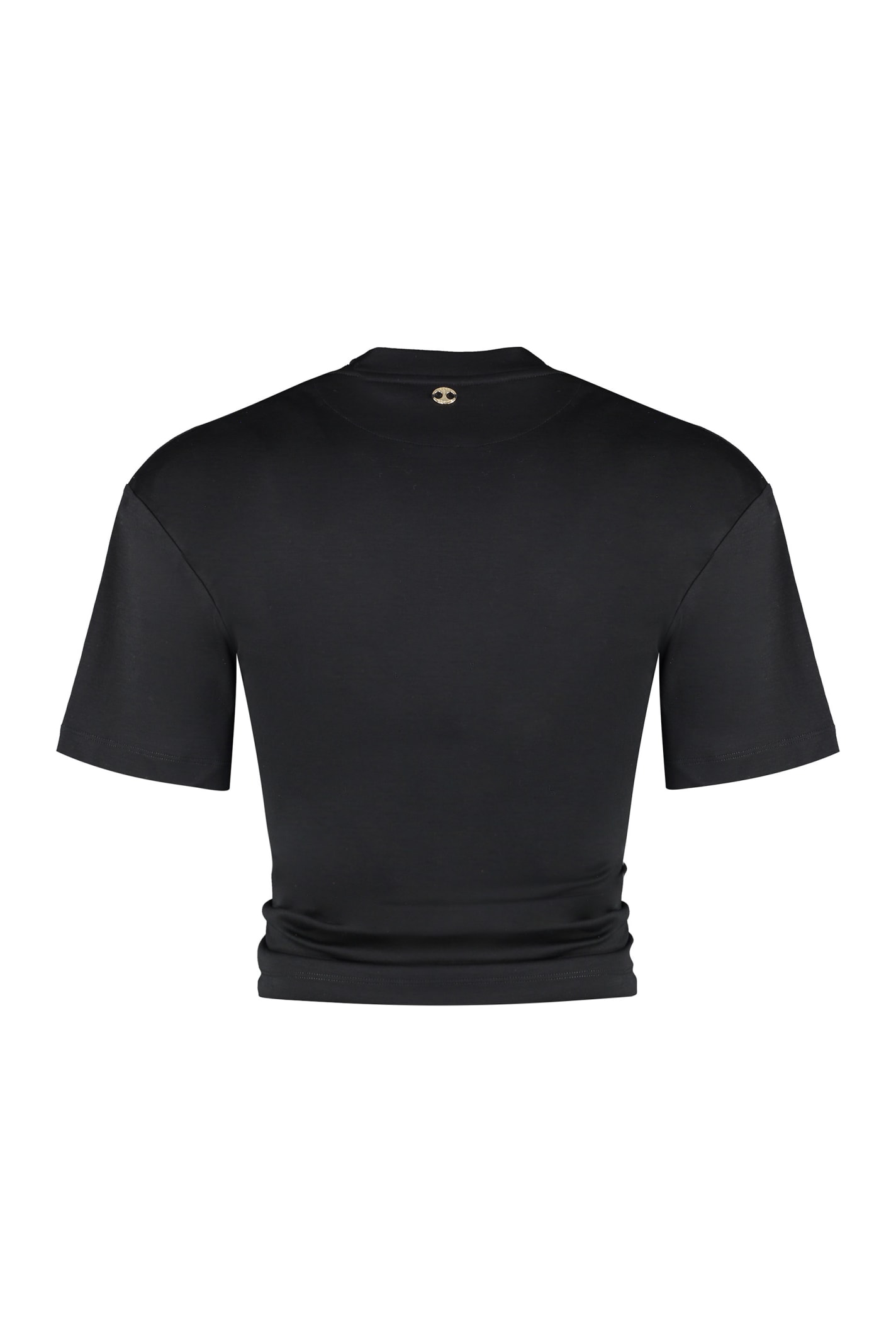 Shop Rabanne Cotton Crew-neck T-shirt In Black