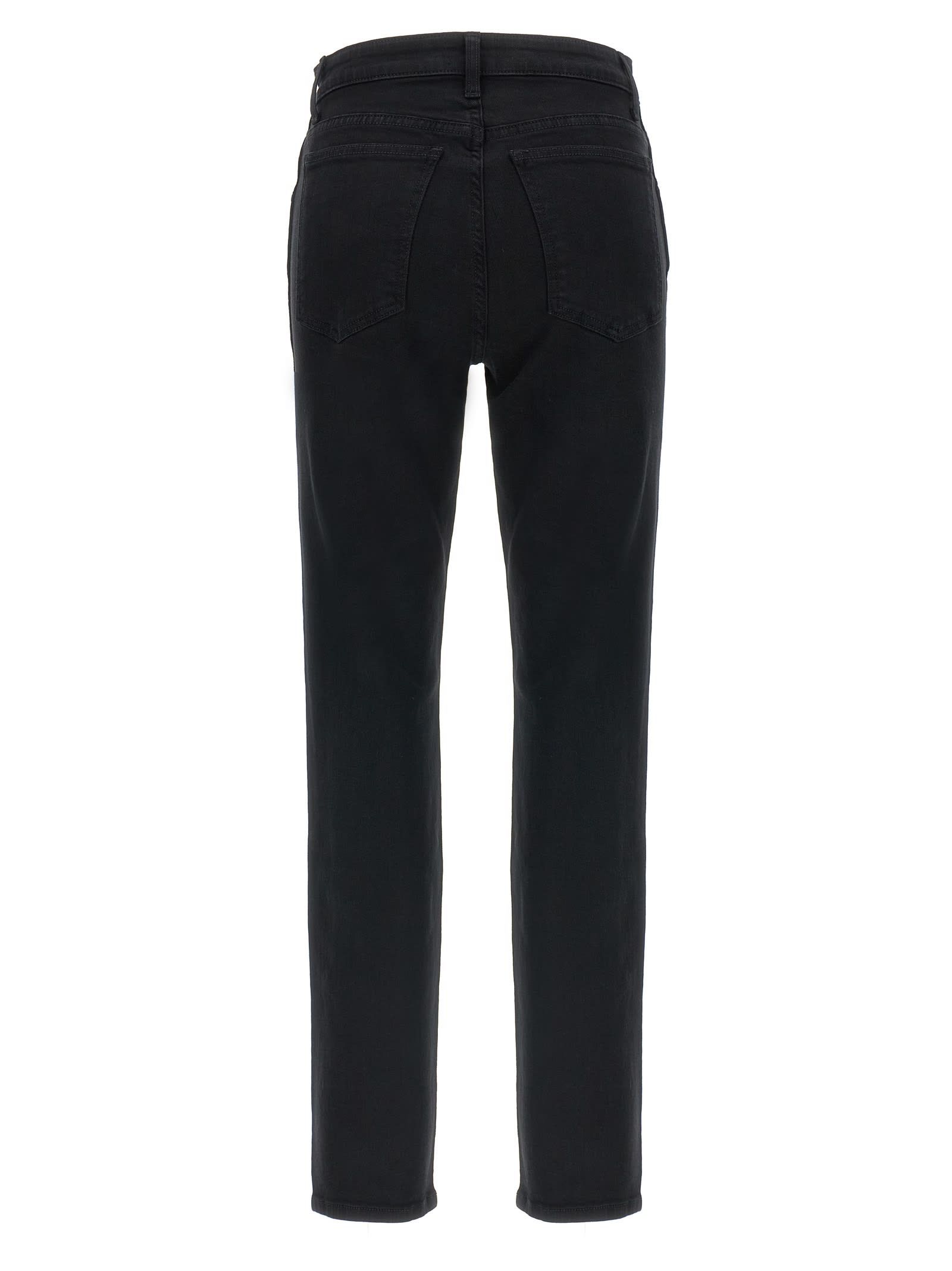 Khaite Abigail High Rise Straight Jeans In Black