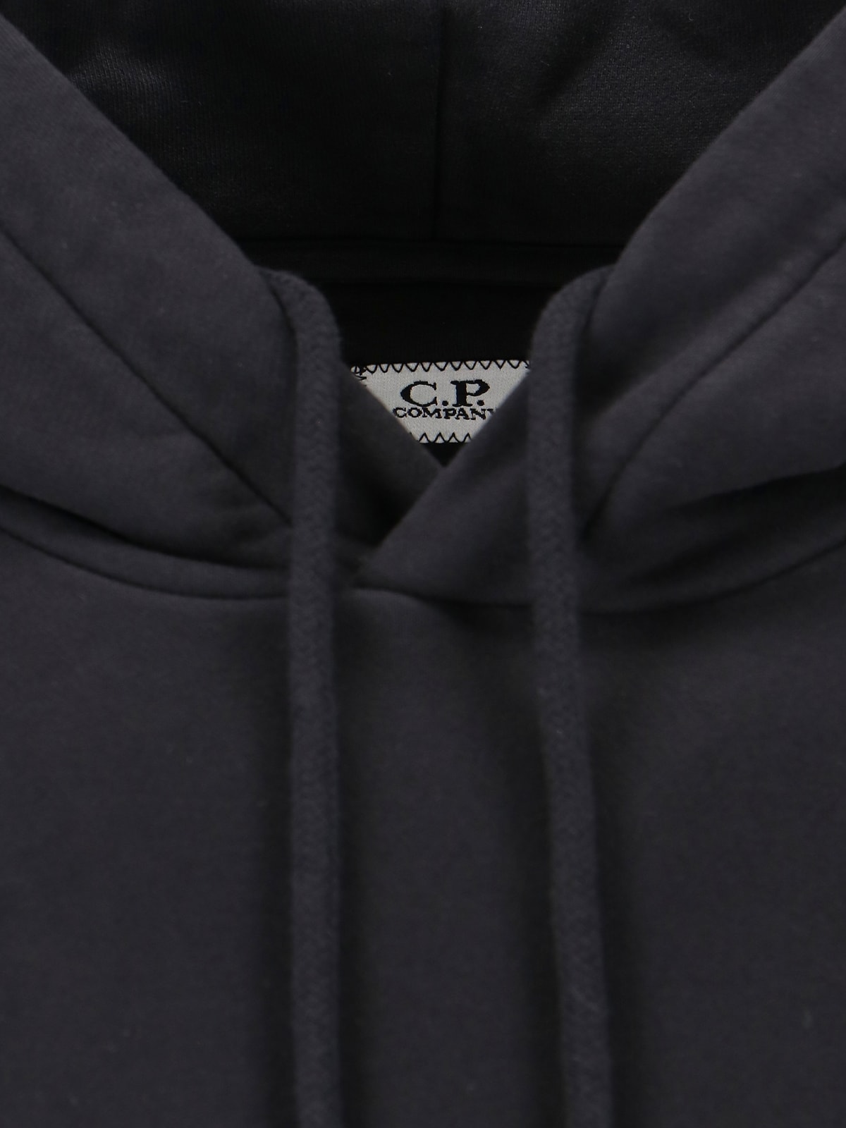 Shop C.p. Company Logo Hoodie In Black