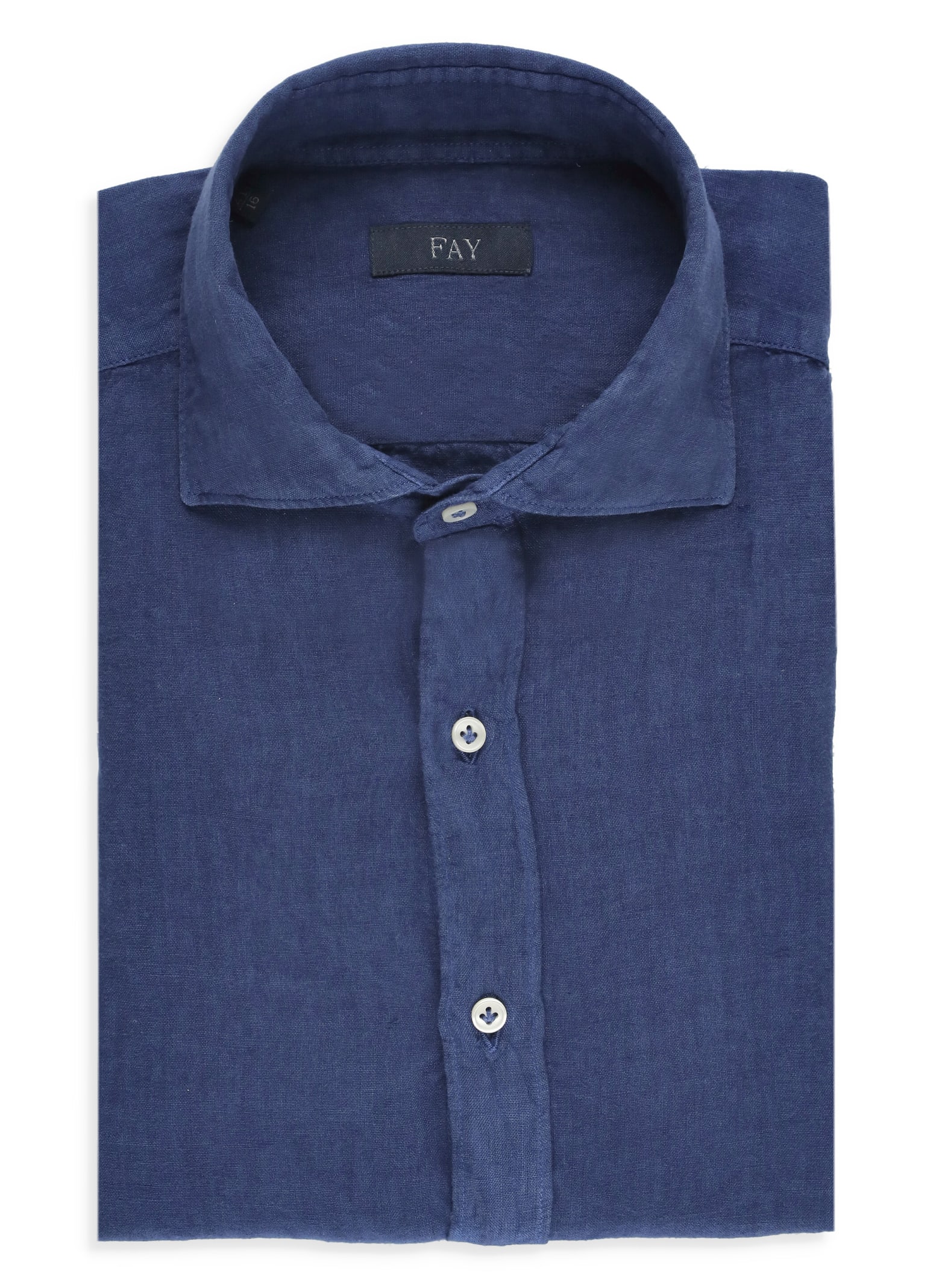 Shop Fay Linen Shirt In Blue