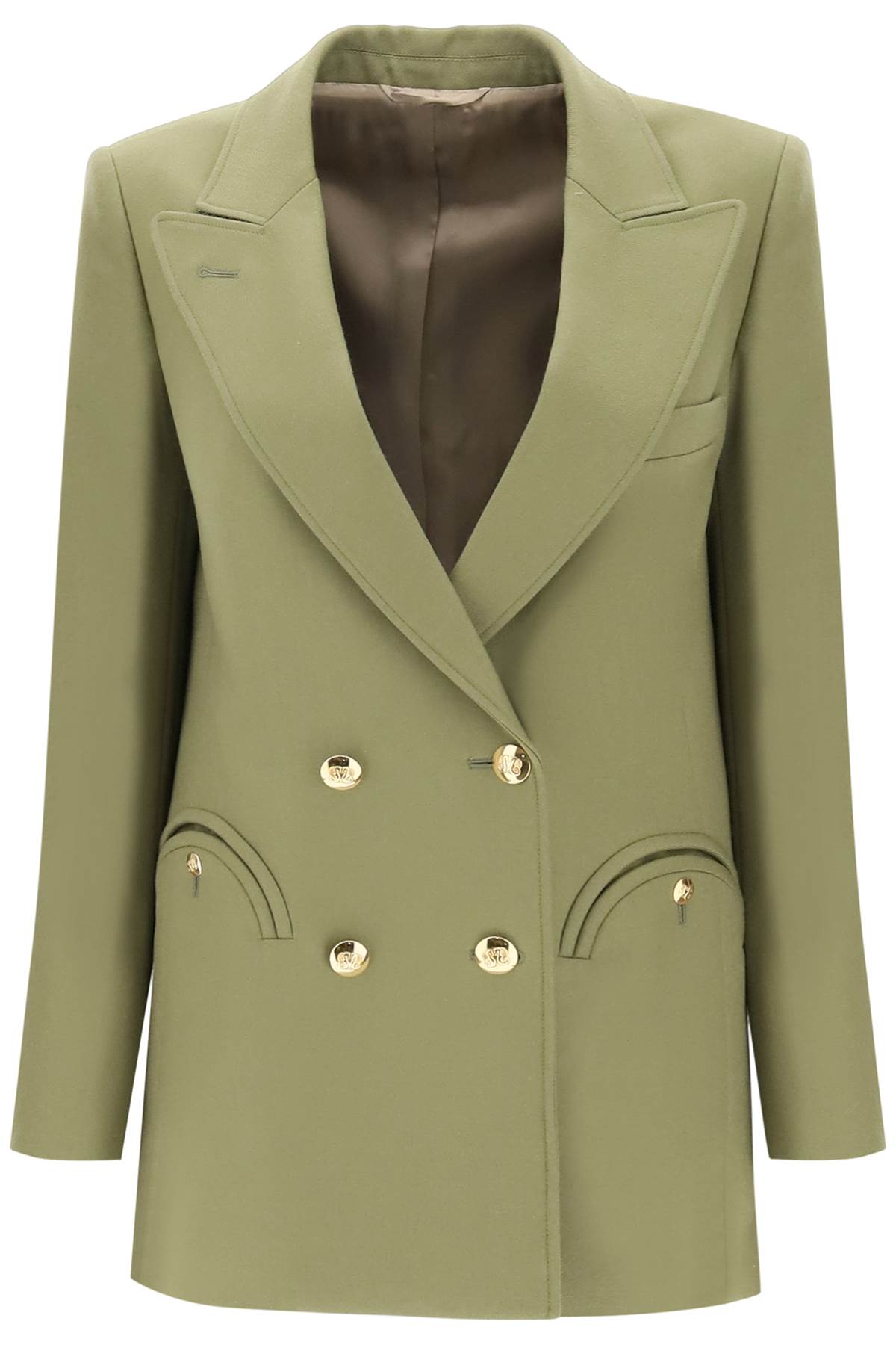 Shop Blazé Milano Everyday Exit Double-breasted Blazer In Bamboo