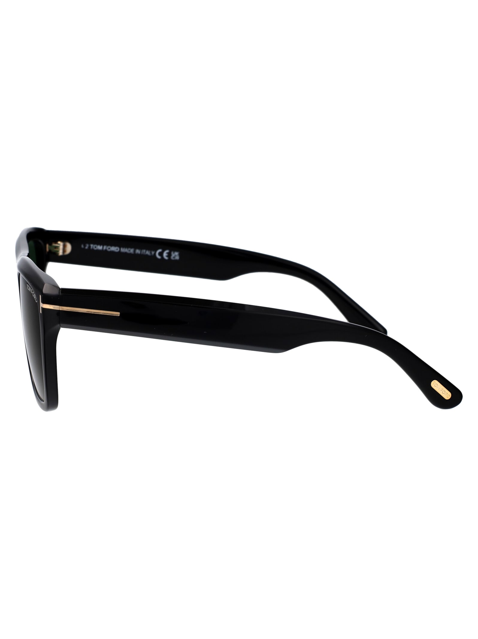 Shop Tom Ford Alberto Sunglasses In 01n Nero Lucido / Verde