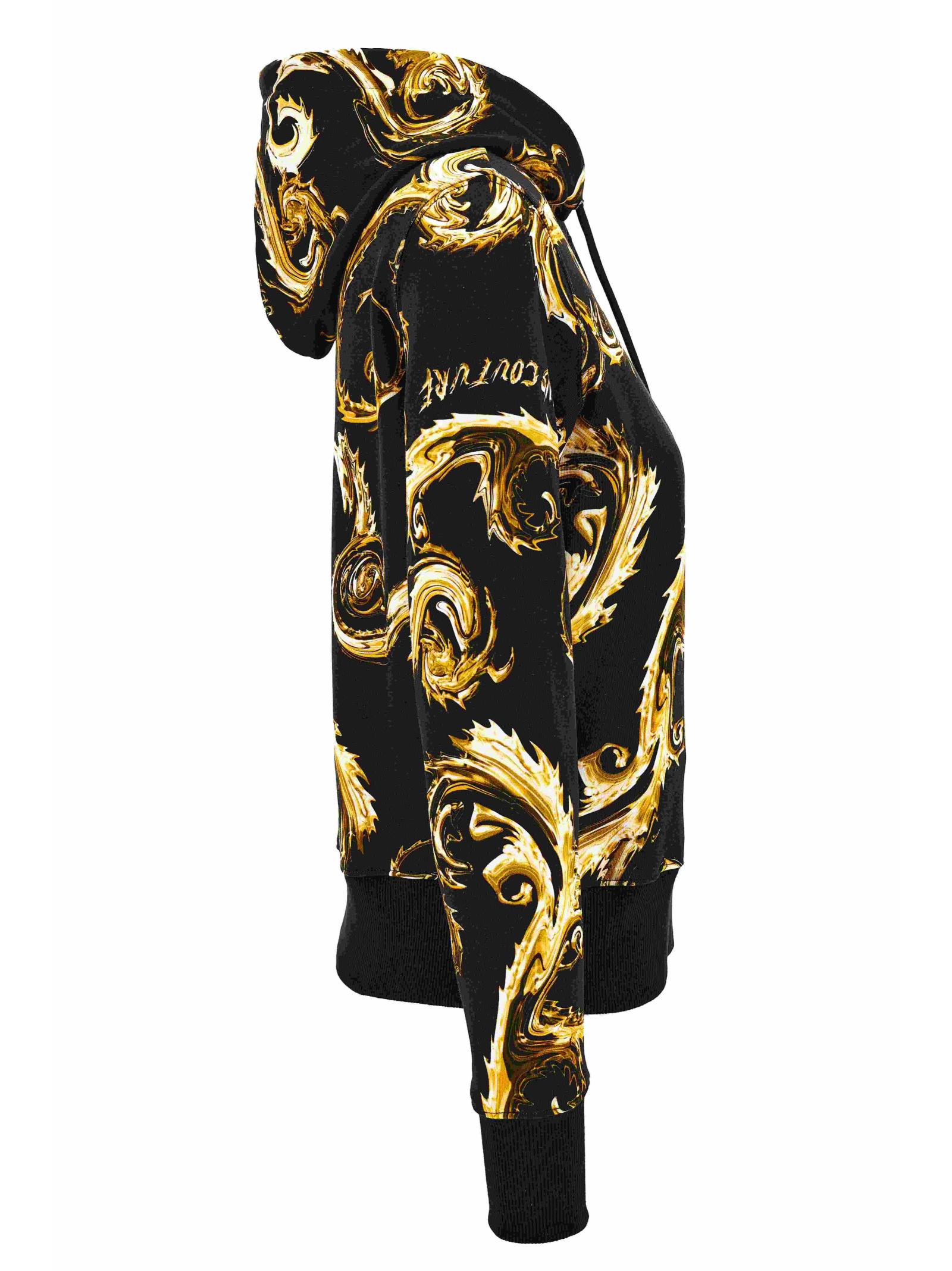 Versace Jeans Couture Zip Chromo Print Sweatshirt In Black