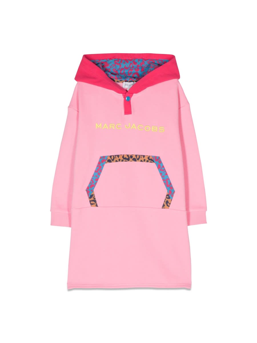 Shop Little Marc Jacobs Hooded Dress In Pink