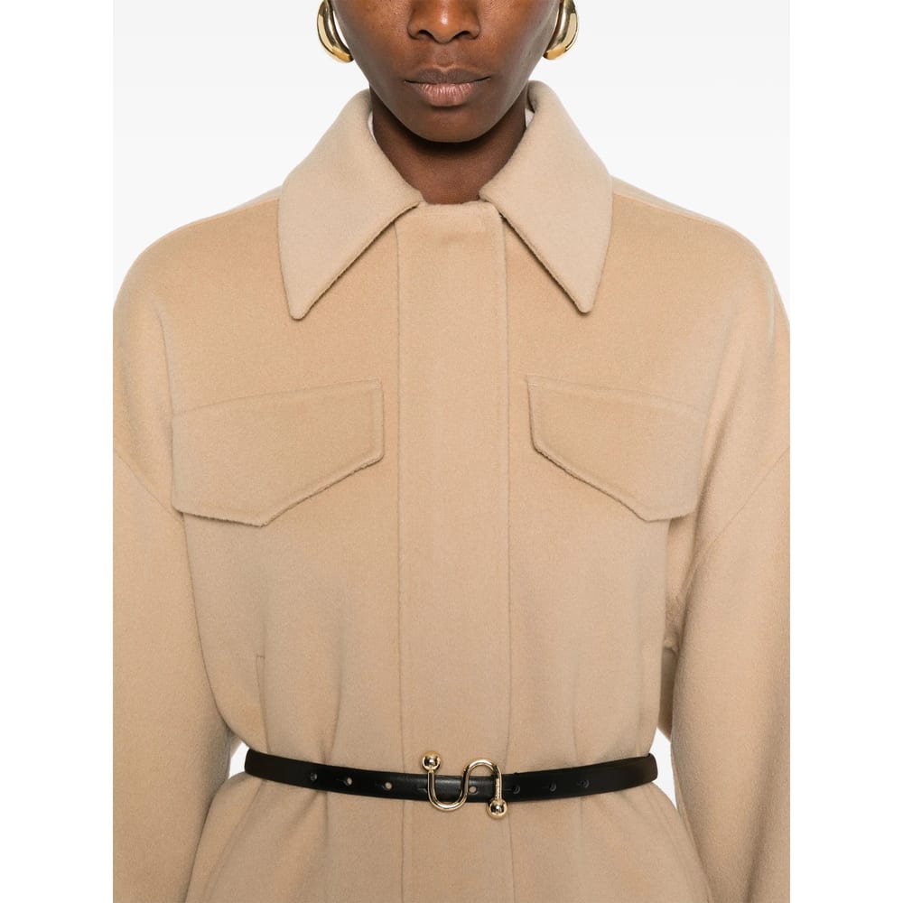 Sportmax Wool Short Coat In Brown