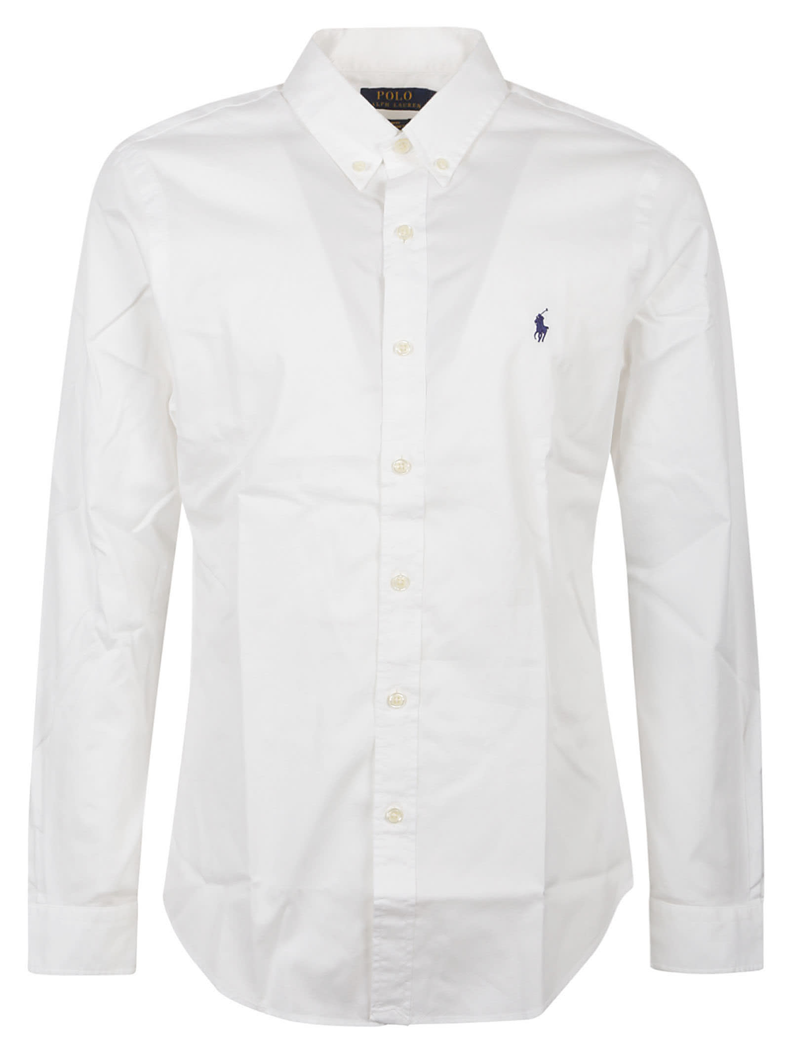 Shop Polo Ralph Lauren Long Sleeve Sport Shirt In White