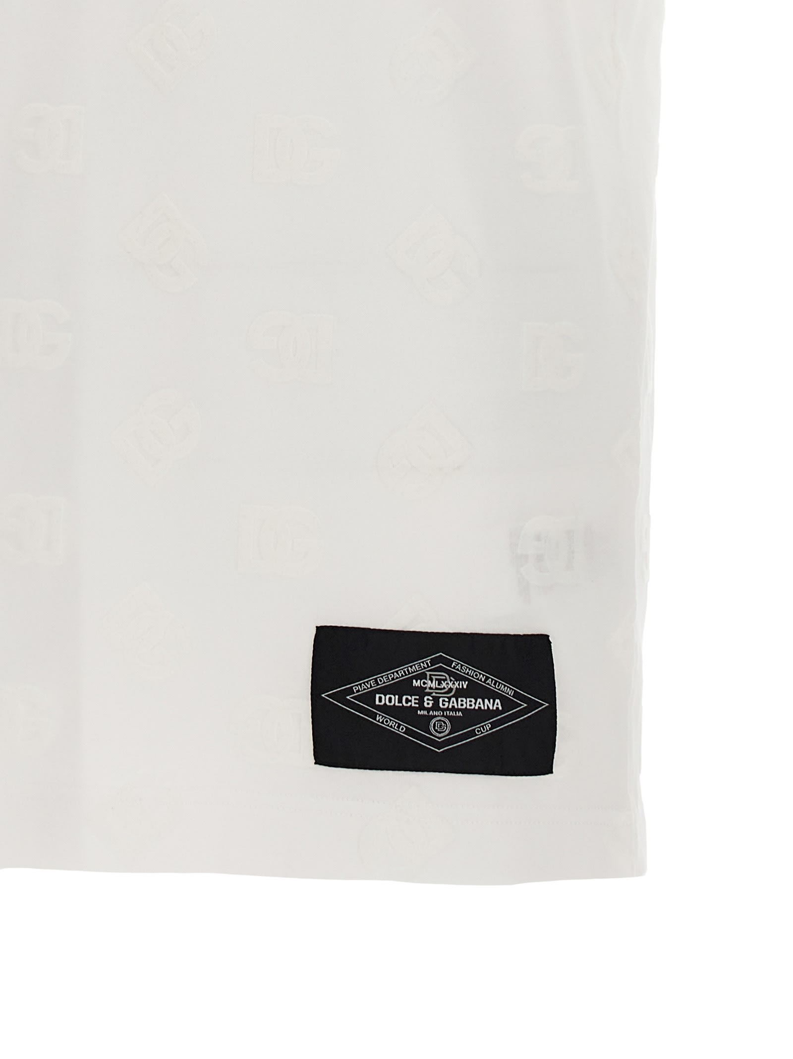 Dolce & Gabbana T-shirt All-over Flocked In White