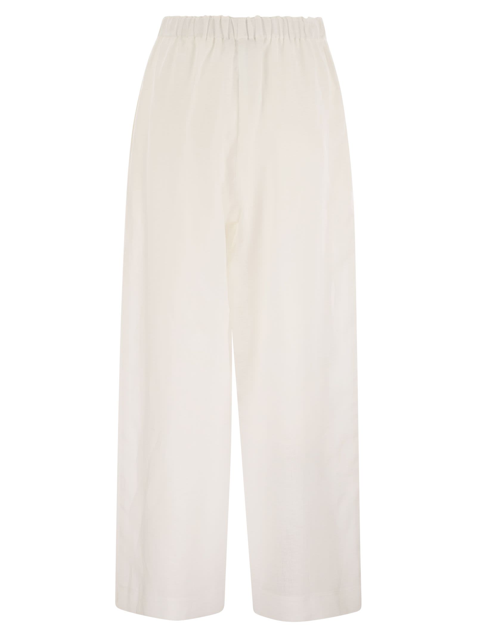 Fabiana Filippi Linen Blend Trousers In White