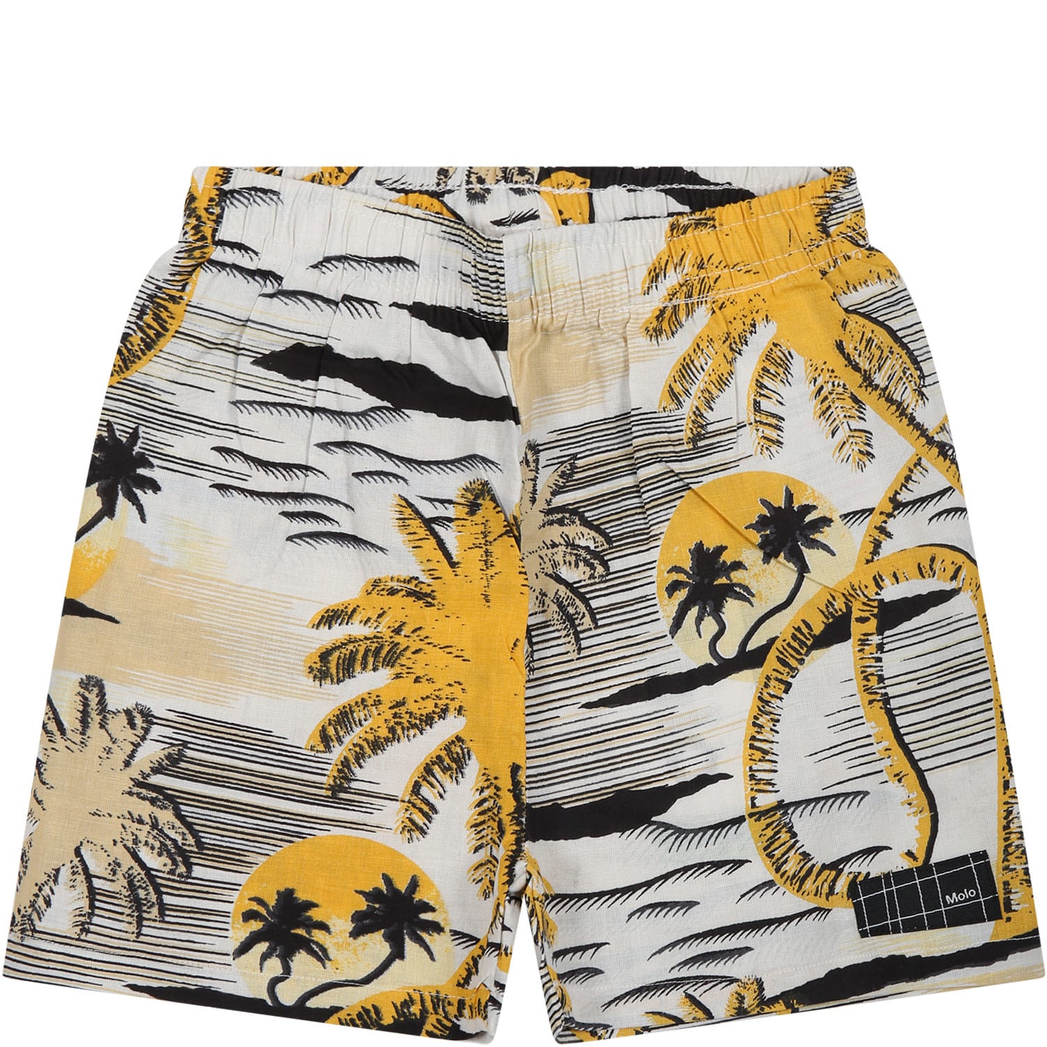 MOLO MULTICOLOR SHORTS FOR BABY BOY WITH PALM TREE PRINT AND LOGO
