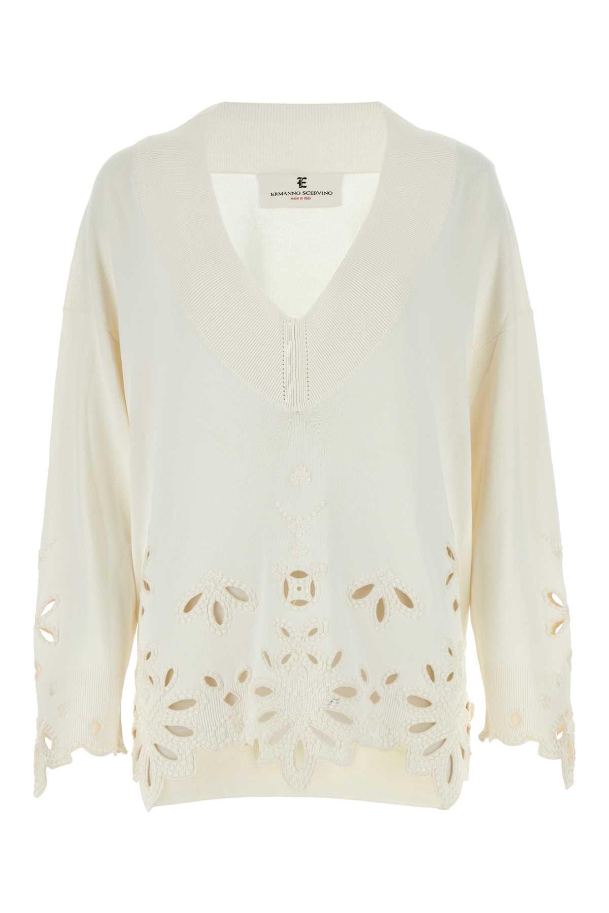 Ivory Viscose Blend Sweater