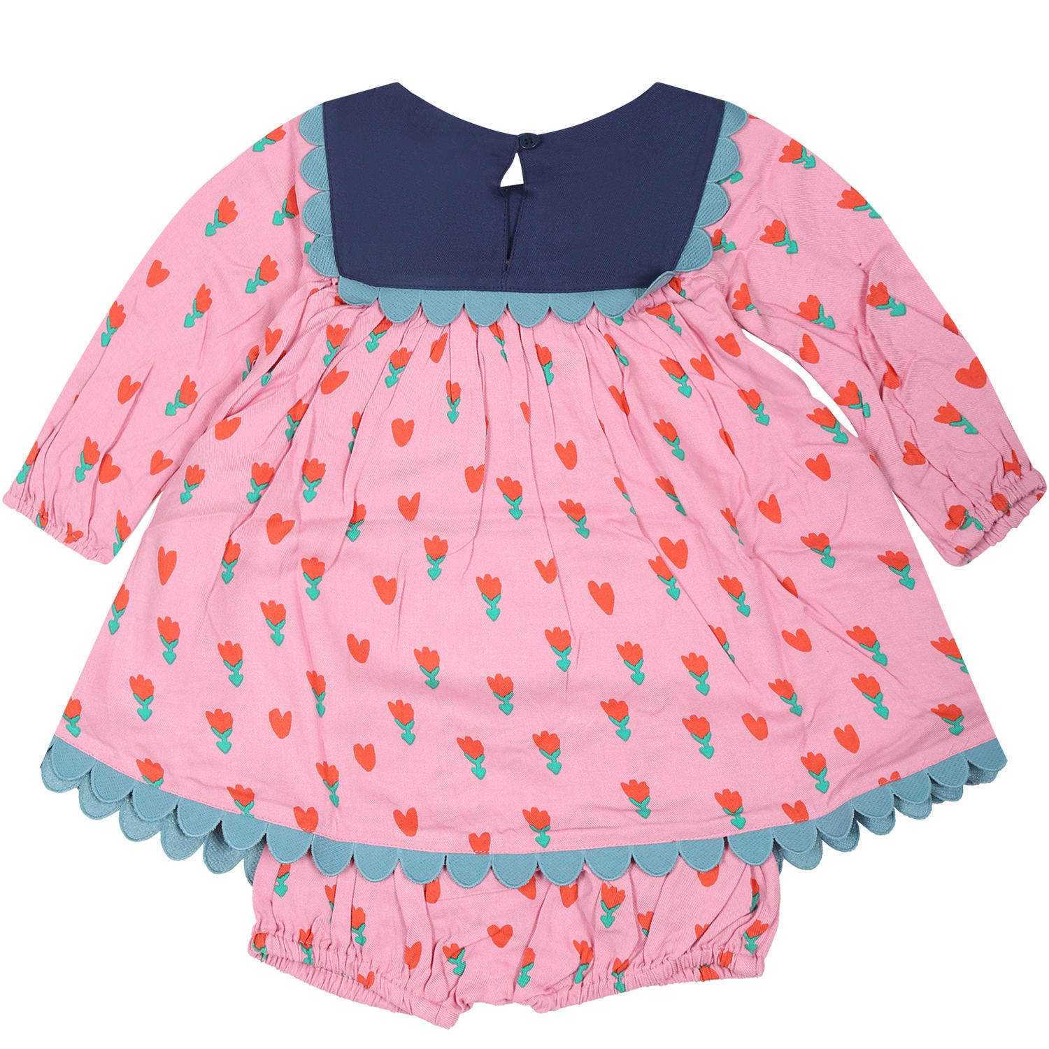Shop Stella Mccartney Pink Dress For Baby Girl With Tulip Print