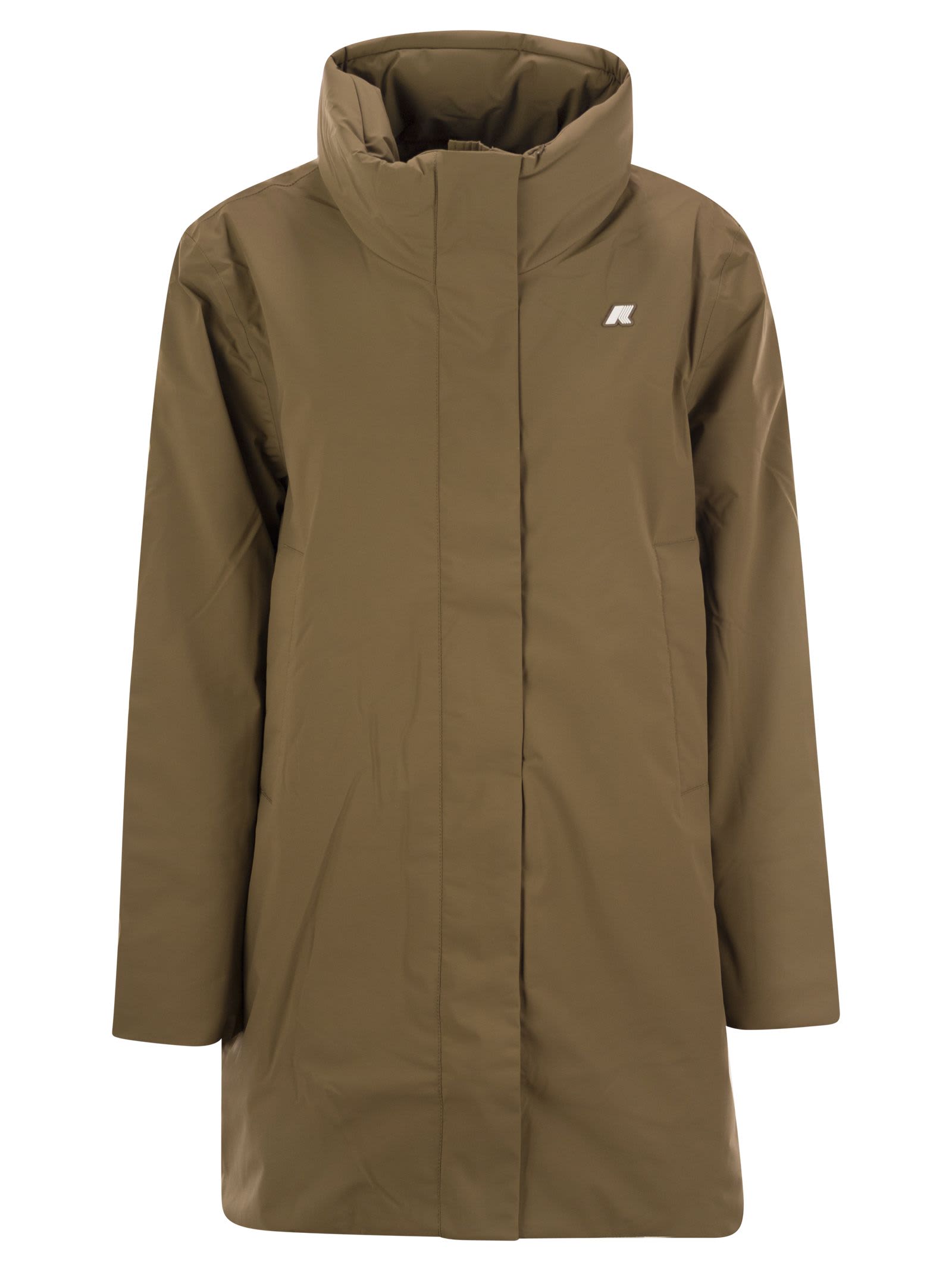 Shop K-way Marla - Padded Jacket With Hood In Camel