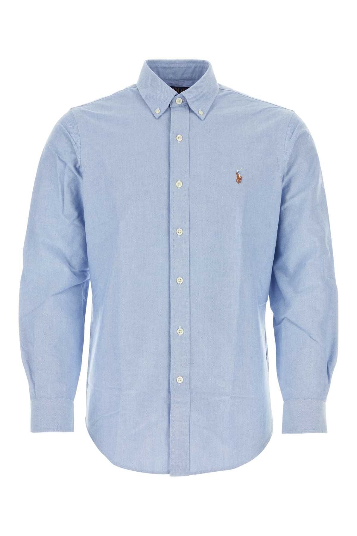 Shop Polo Ralph Lauren Light-blue Oxford Shirt