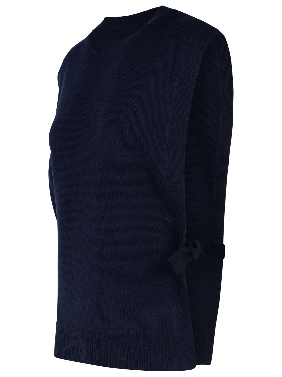 Shop Apc Margot Blue Wool Vest In Navy