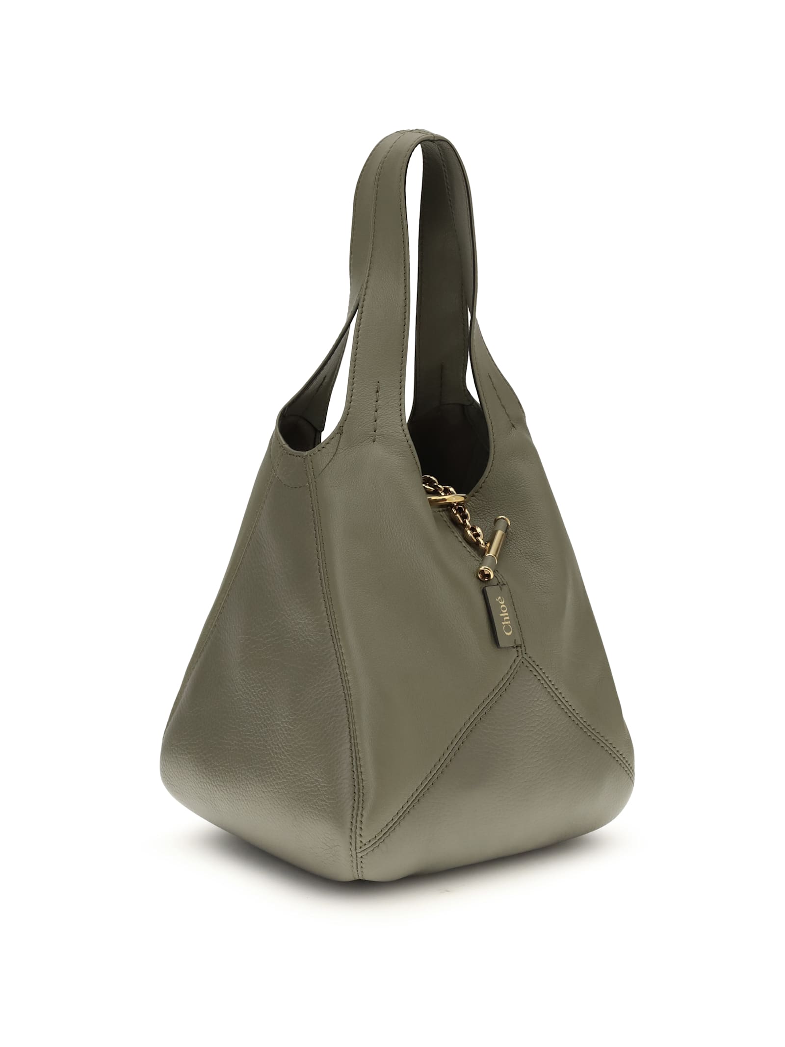 Chloé Green Calf Leather Bos Taurus Shoulder Bag In Green