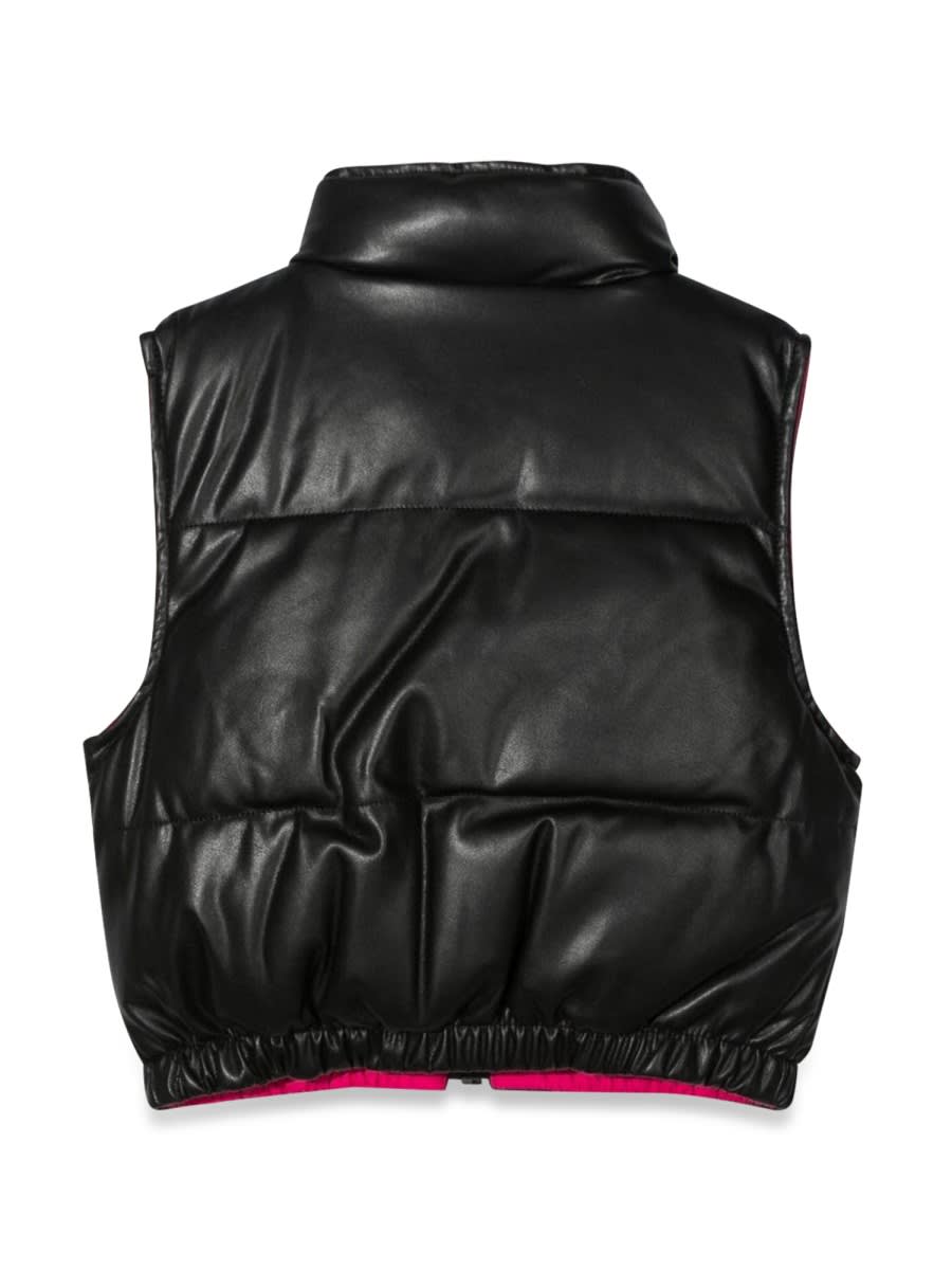 Shop Dkny Reversible Sleeveless Down Jacket In Black