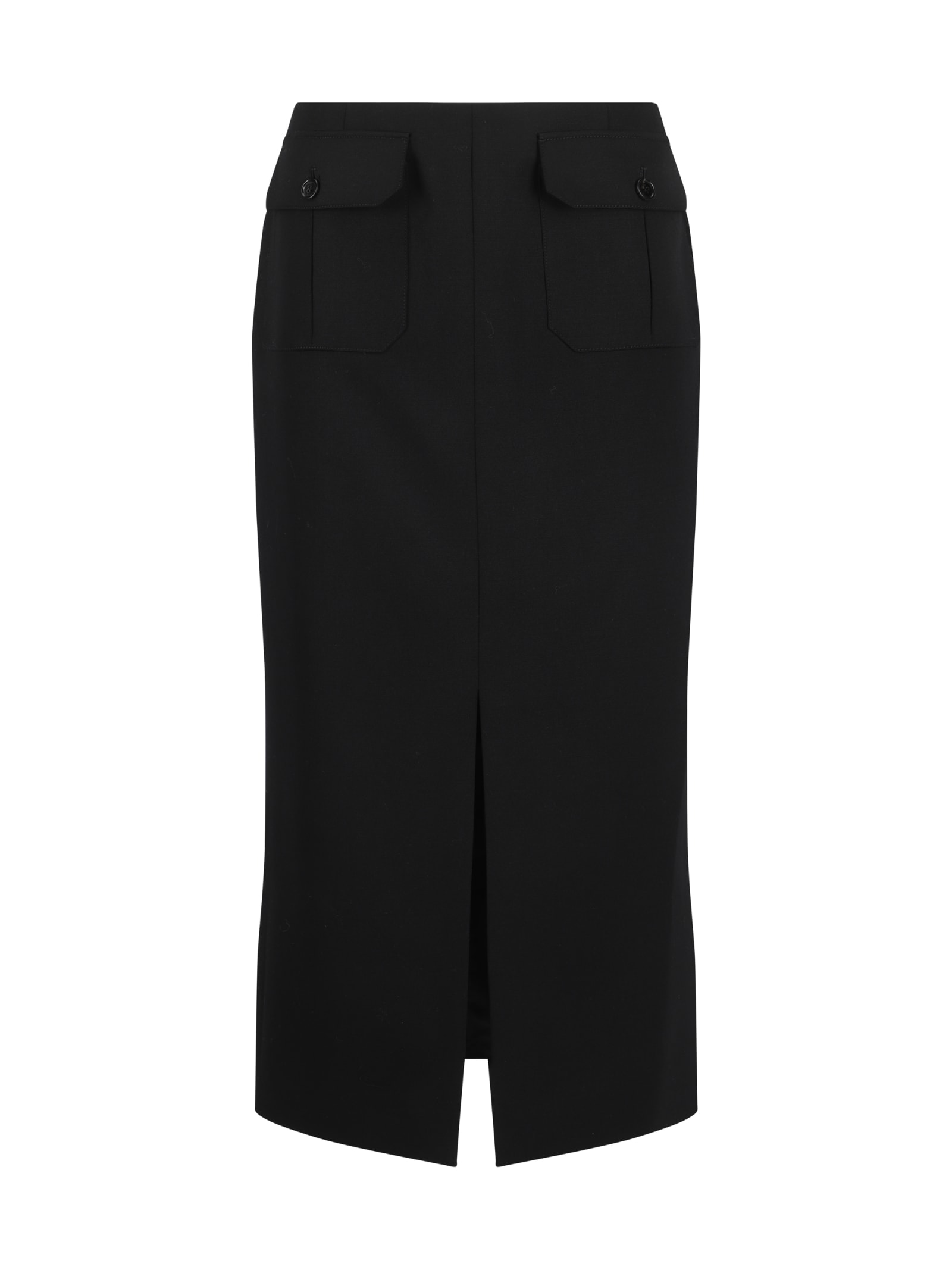 Shop Chloé Midi Skirt In Black