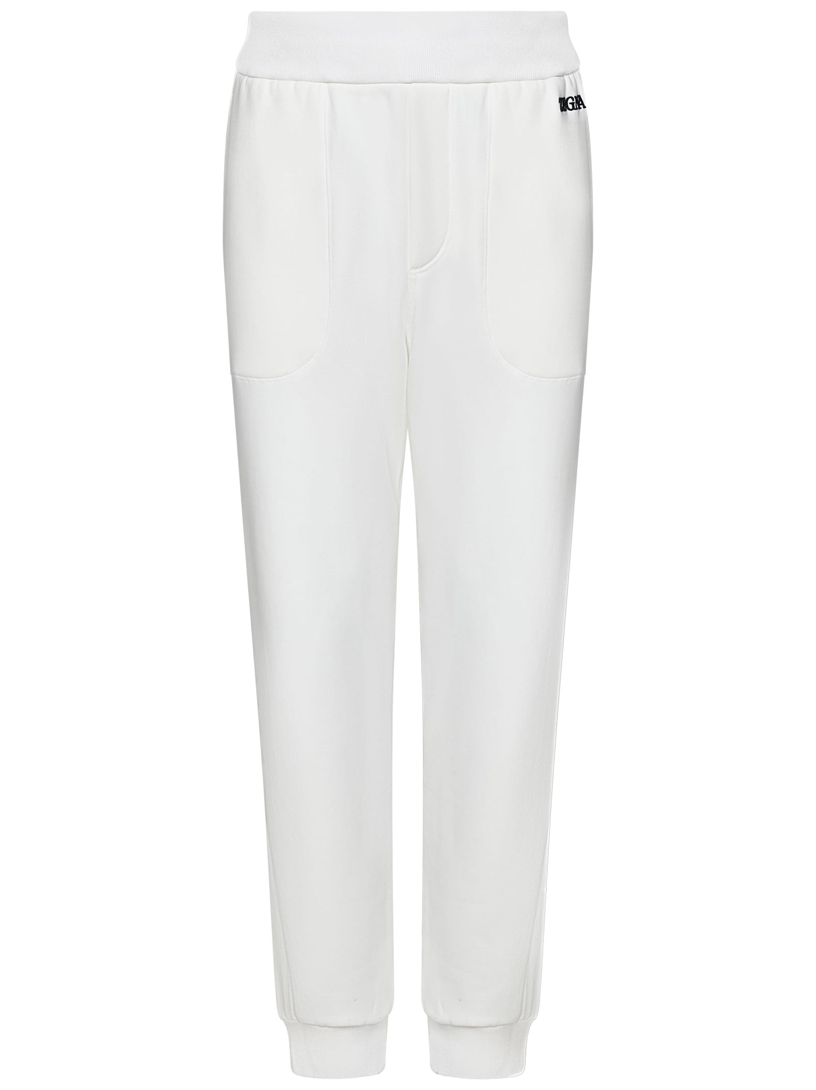 Shop Zegna Trousers In White