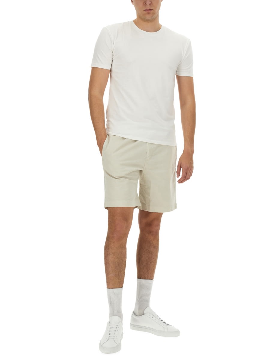 Shop Woolrich Cotton Bermuda Shorts In White
