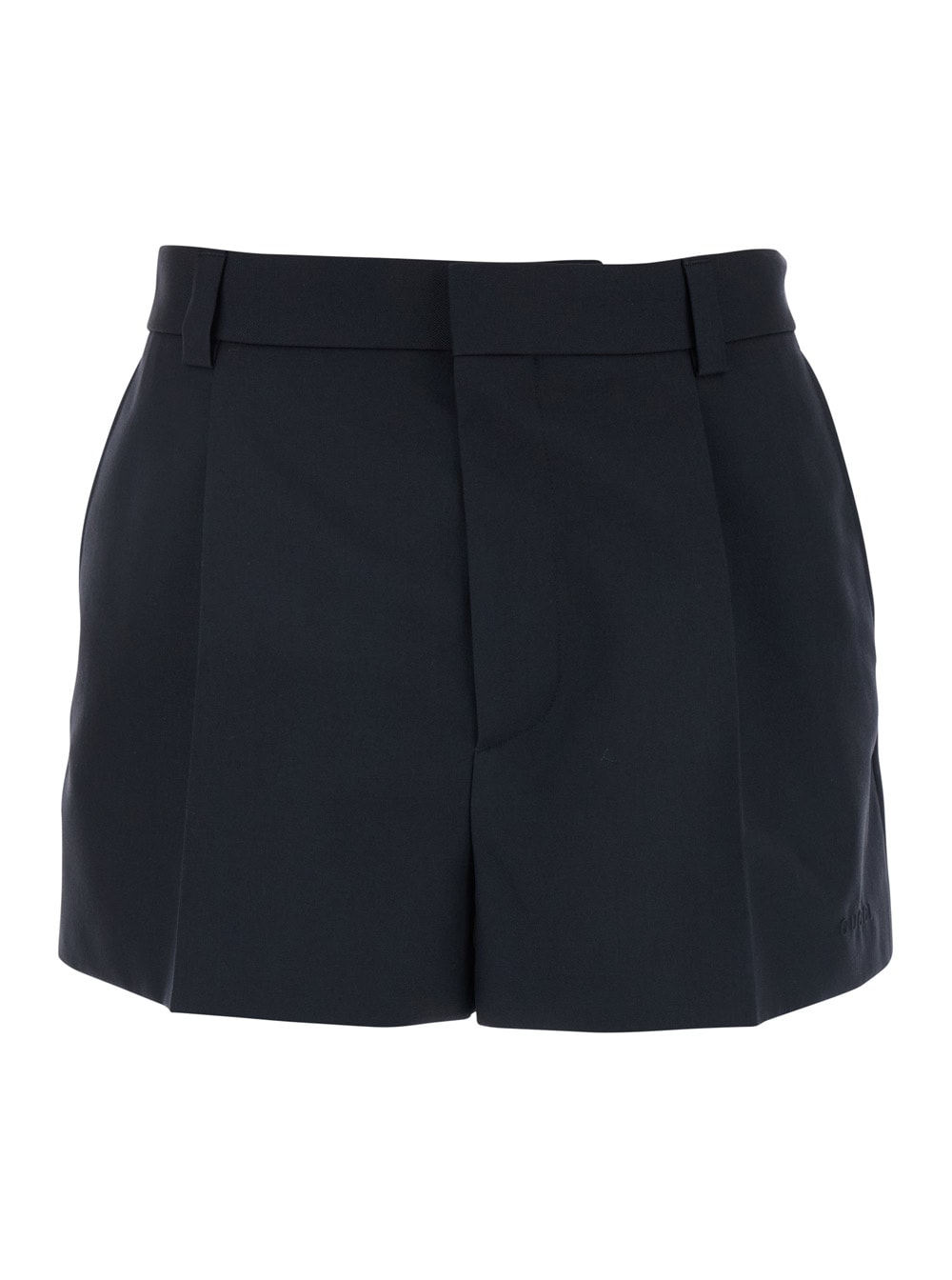 Gucci Grey Shorts With Tonal Logo Lettering Embroidery On The Front In Wool Man In Multi