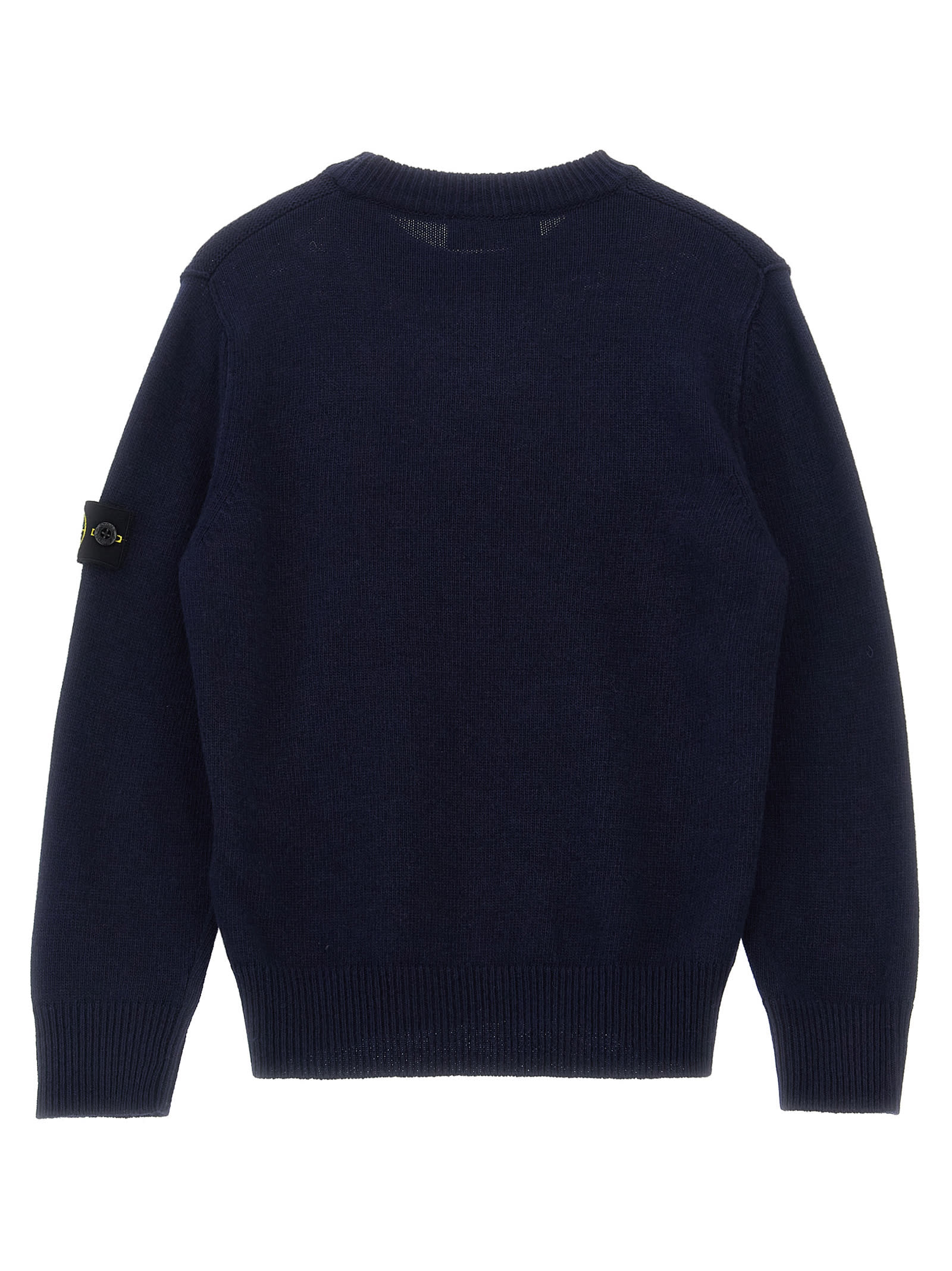 Stone Island Logo Badge Sweater In Blue