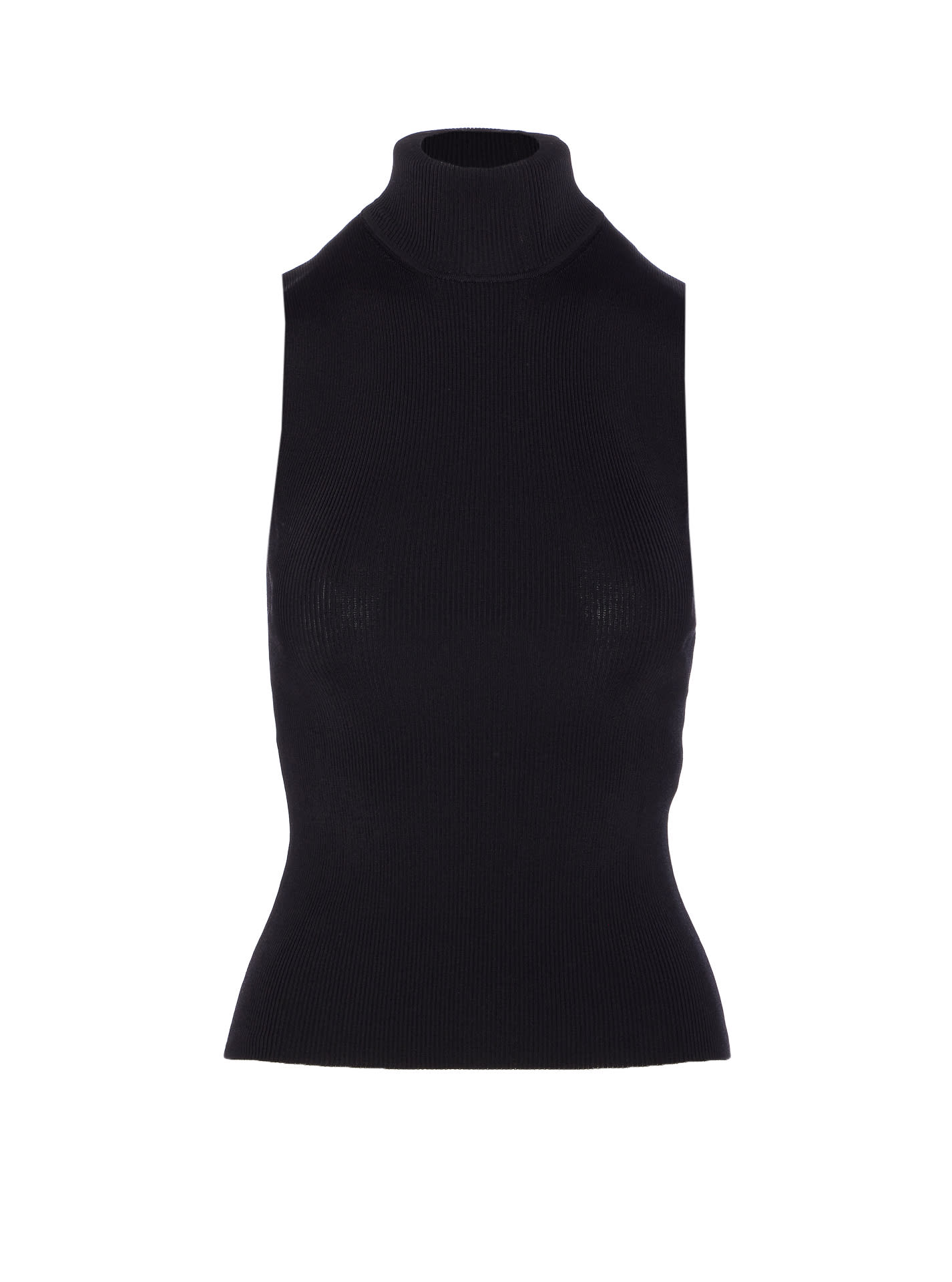 Khaite Benita Ribbed-knit Turtleneck Top In Black