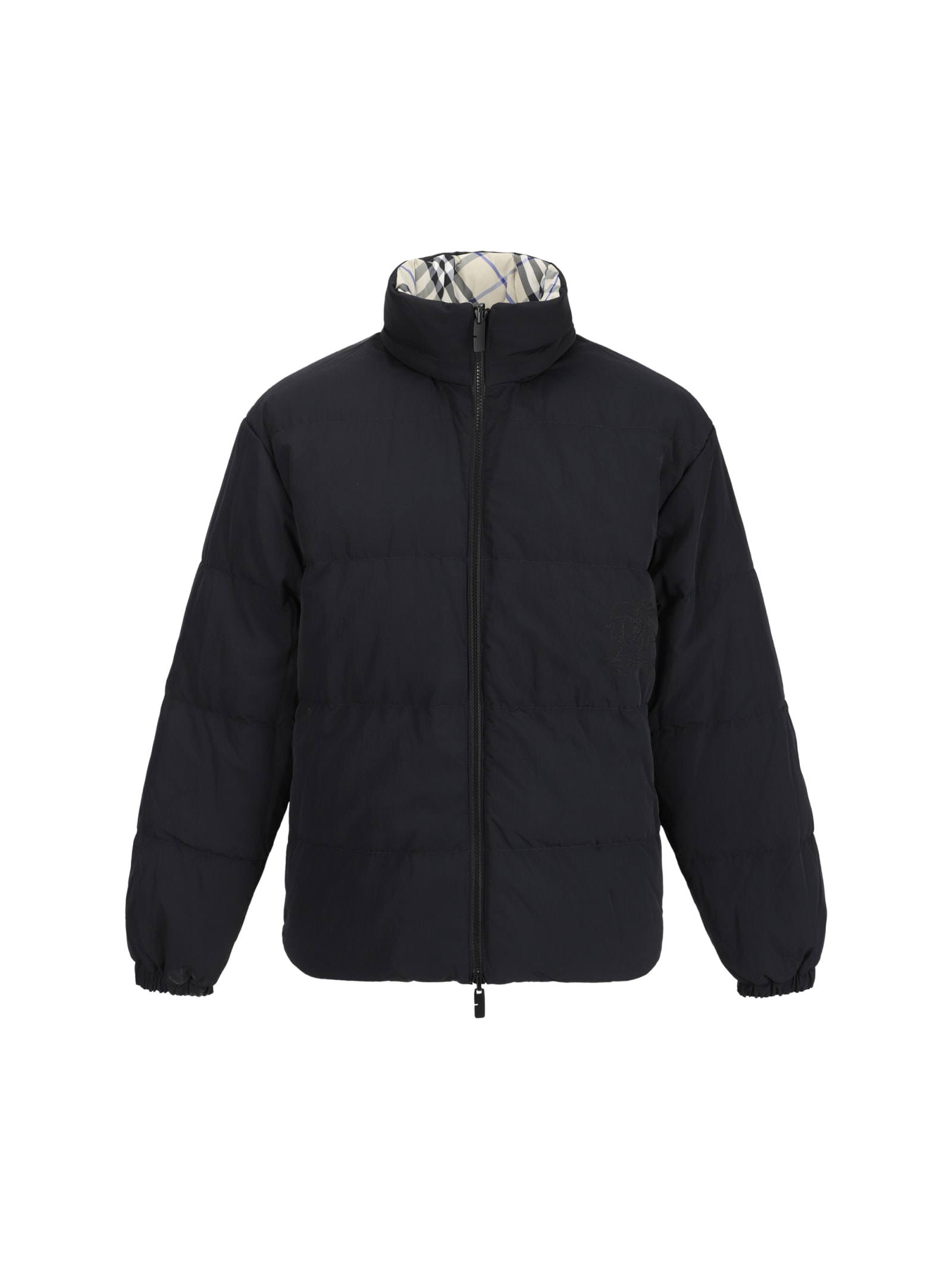 Shop Burberry Down Jackets In Lichen Ip Check