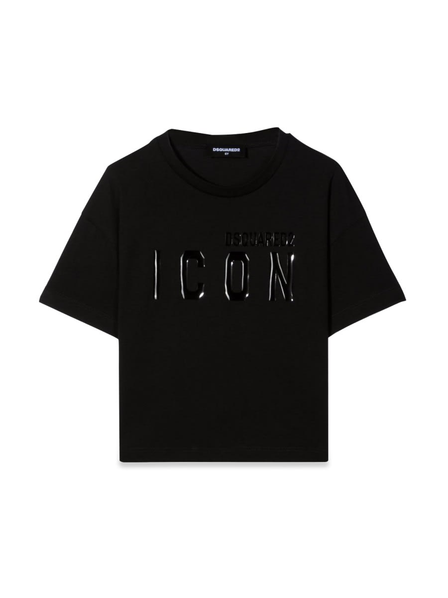 Dsquared2 Kids' Icon Maglietta In Black