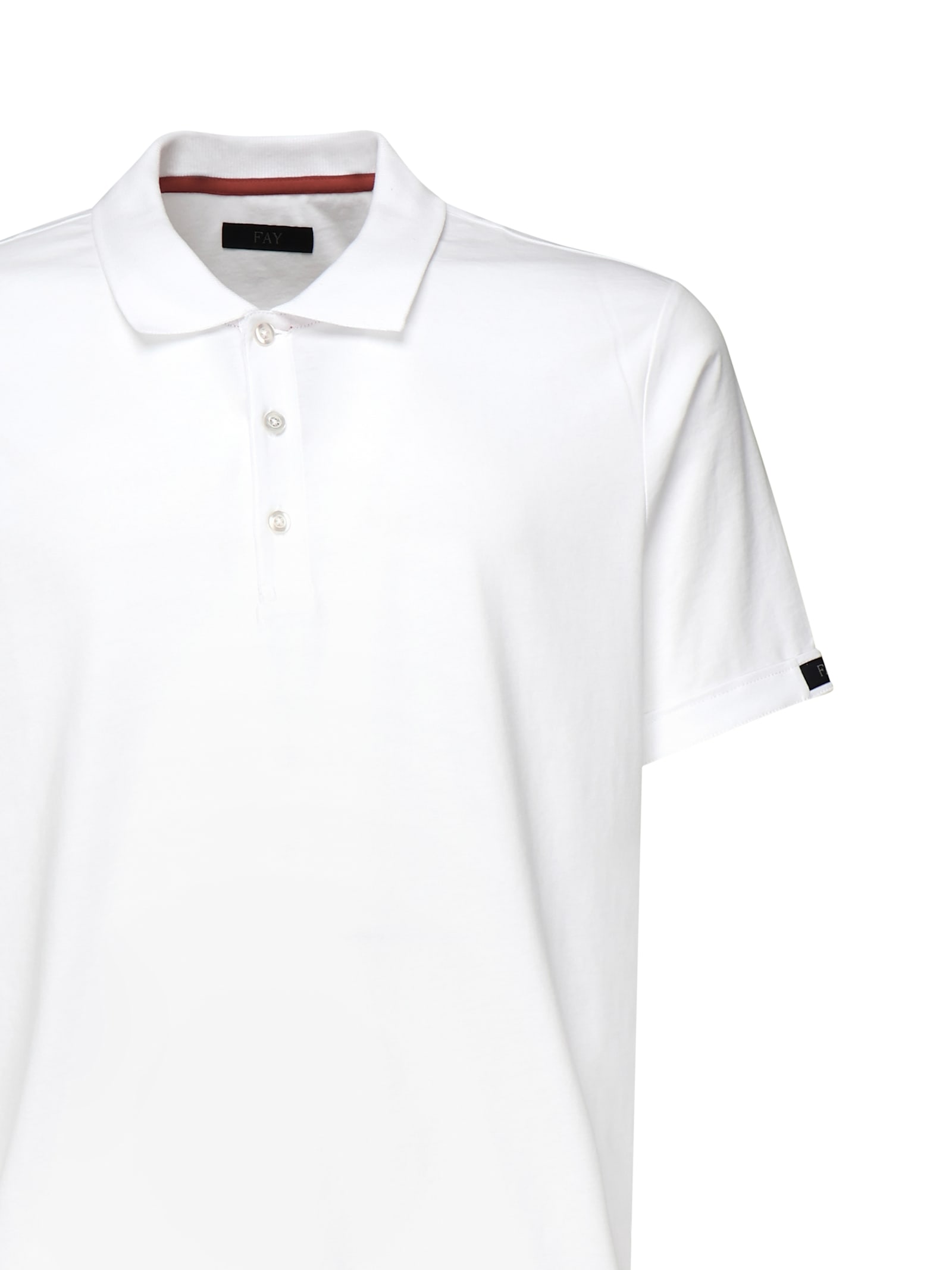 Fay Cotton Polo Shirt With Logo In White
