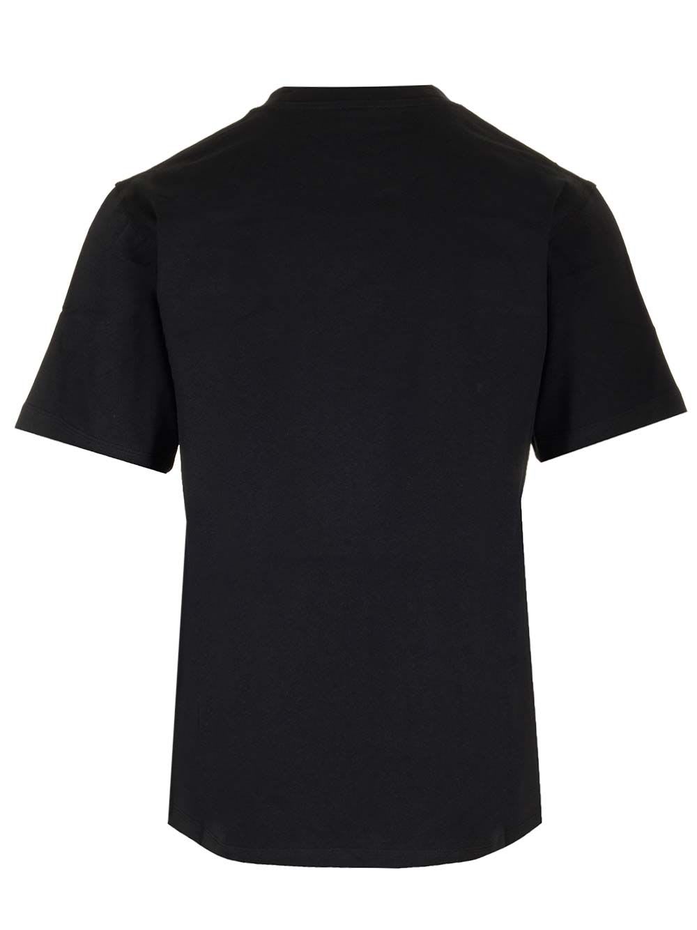 Shop Burberry Cotton T-shirt With Ekd In Black