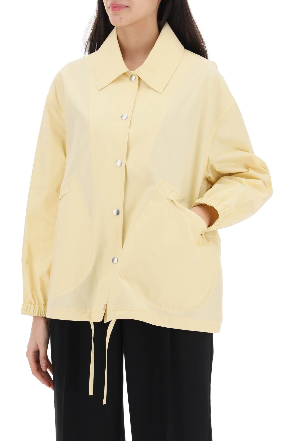 Shop Jil Sander Coach Jacket With Logo Print In Light Pastel Y (yellow)