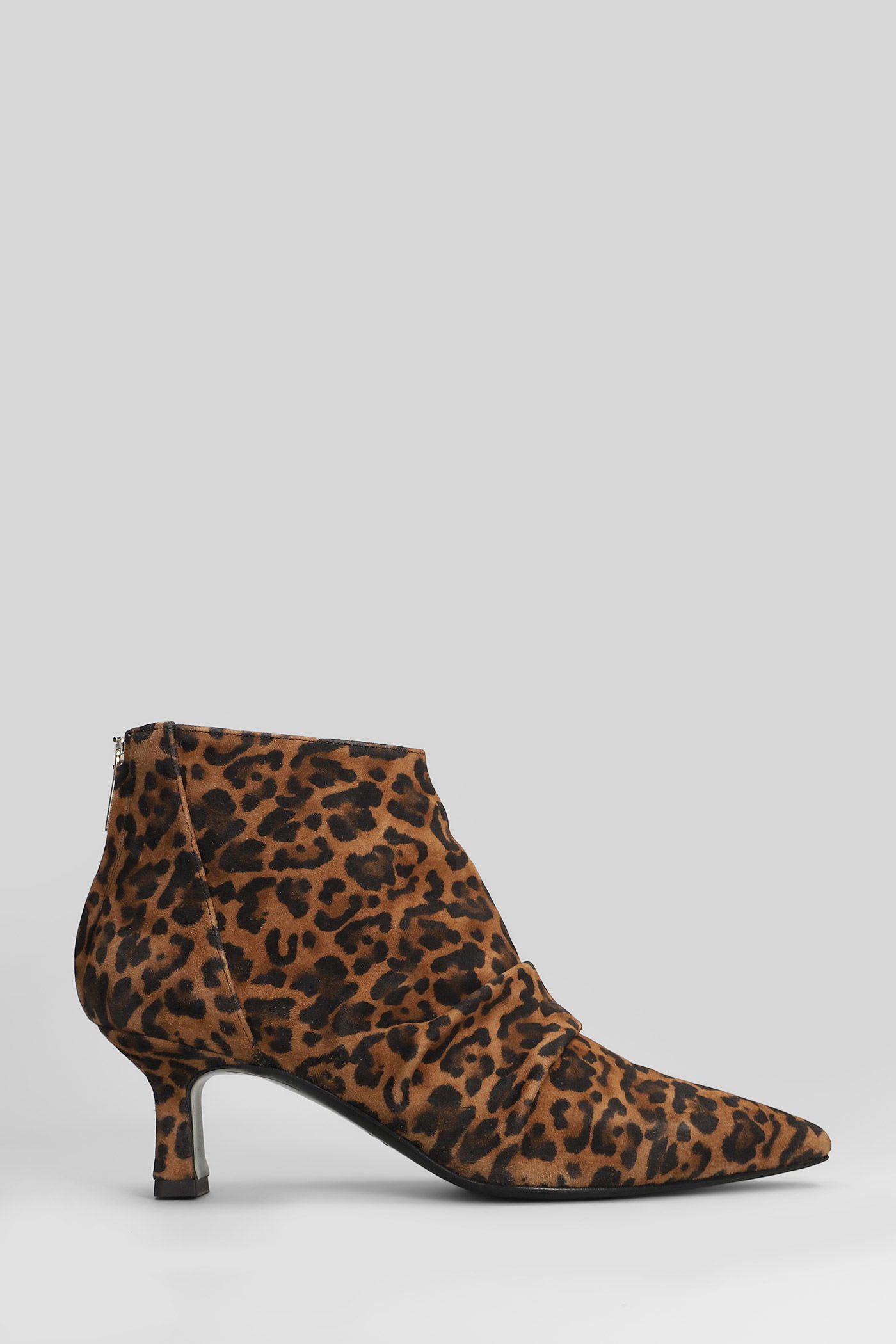 The Seller High Heels Ankle Boots In Animalier Suede In Animal Print