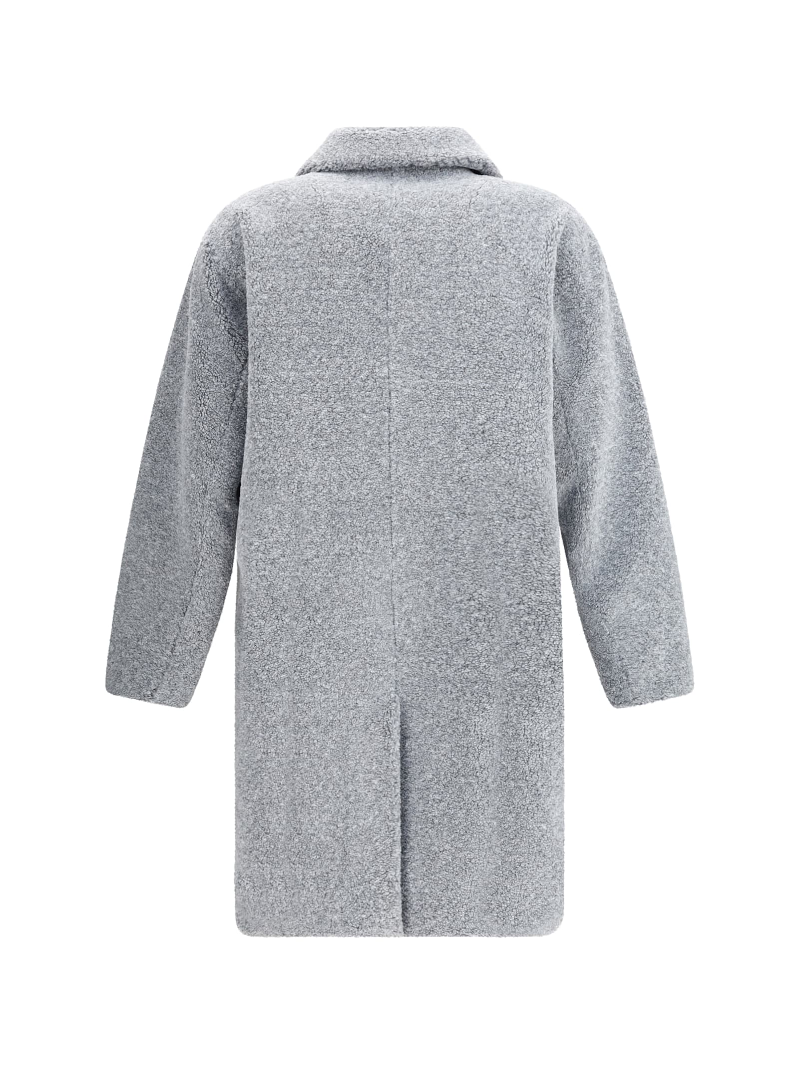 Herno Textured Mohair Wool Single Breasted Coat In Gray
