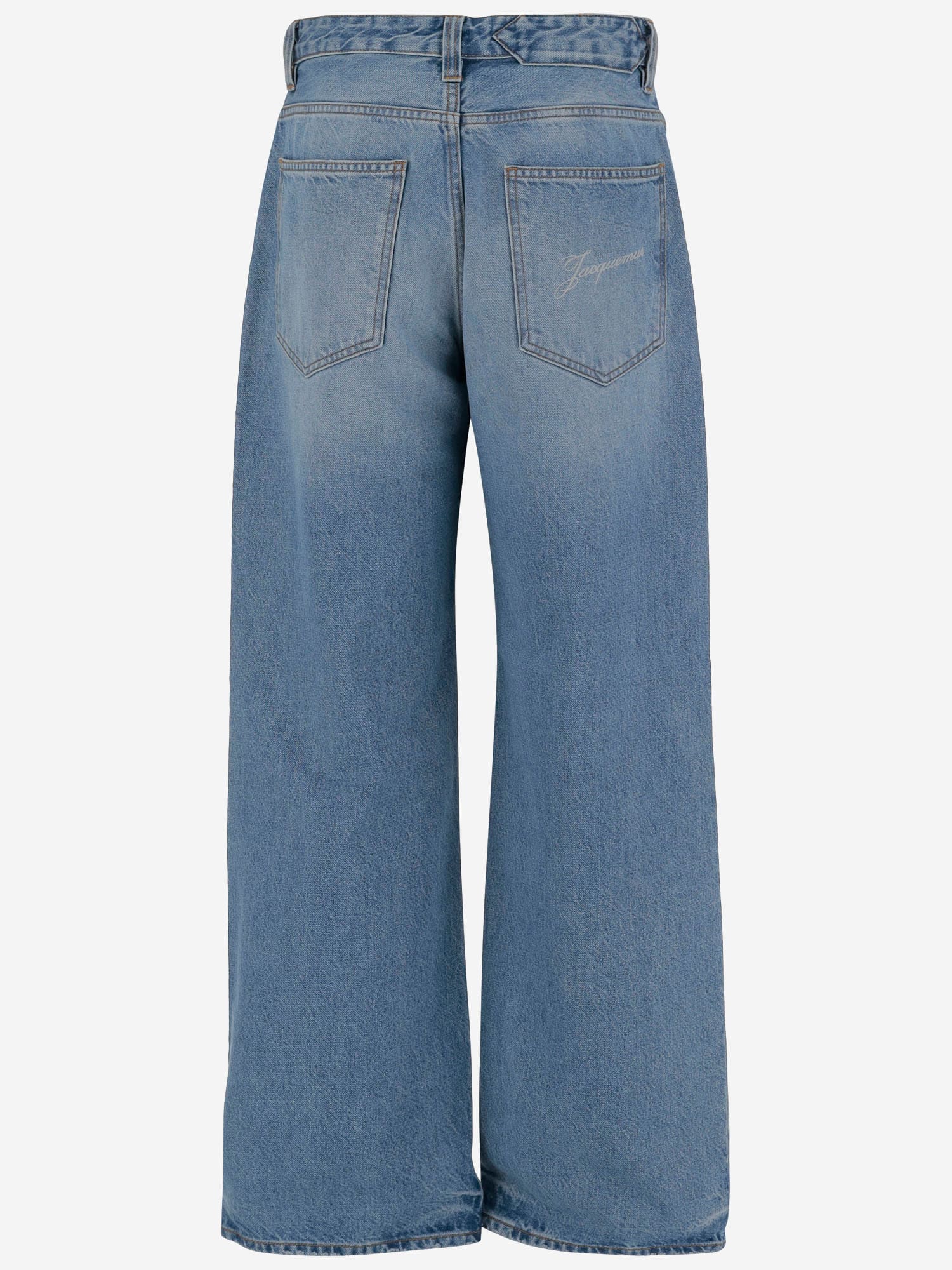 Jacquemus Denim Trousers With Belt Loops In Blue