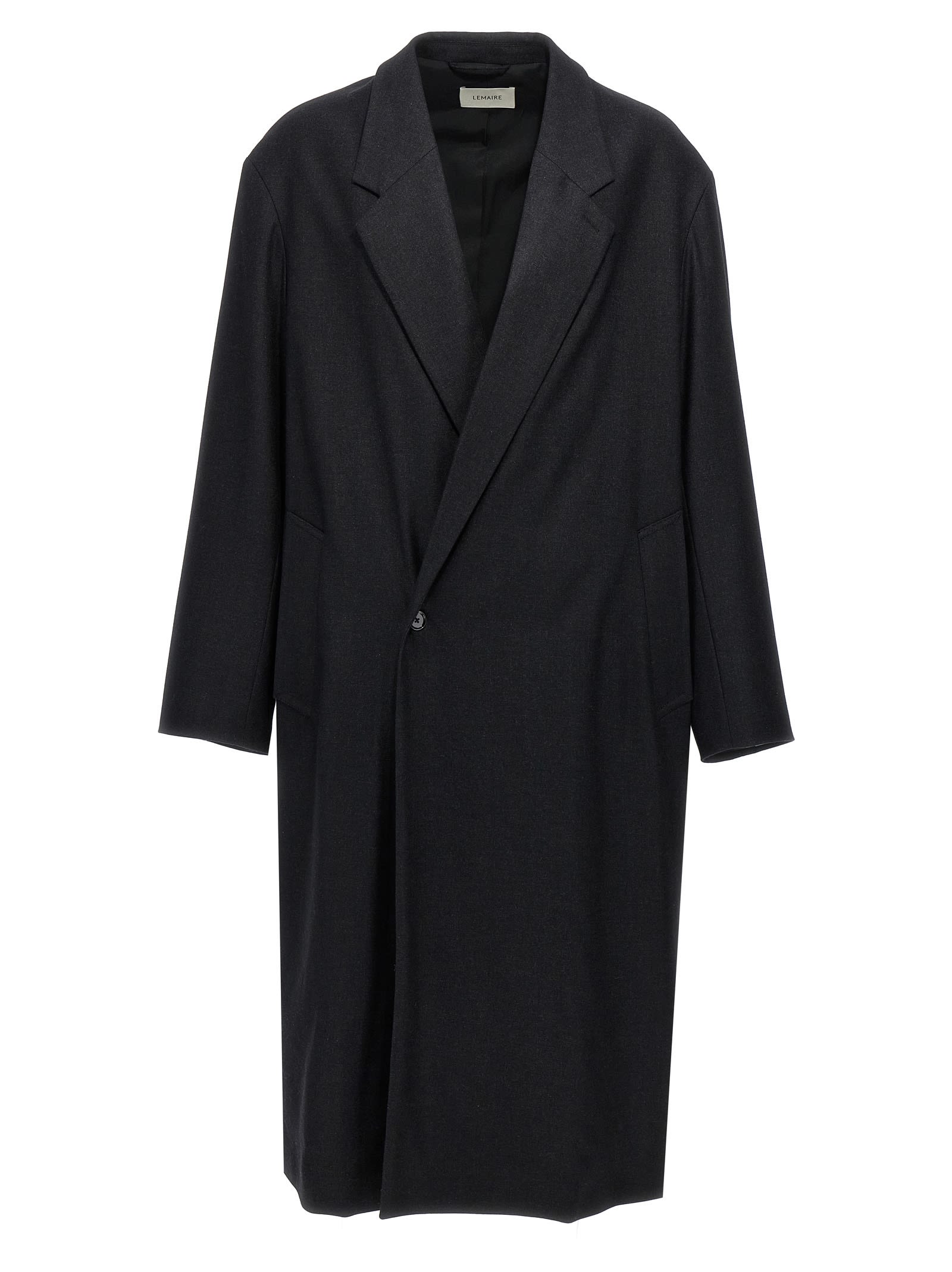 Shop Lemaire Maxi Db Coat In Gray