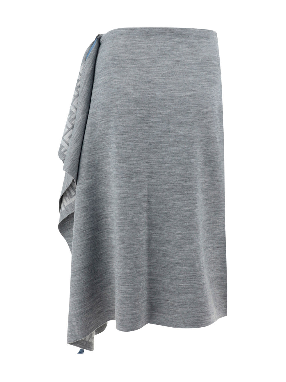 FENDI ASYMMETRICAL HEM MIDI SKIRT