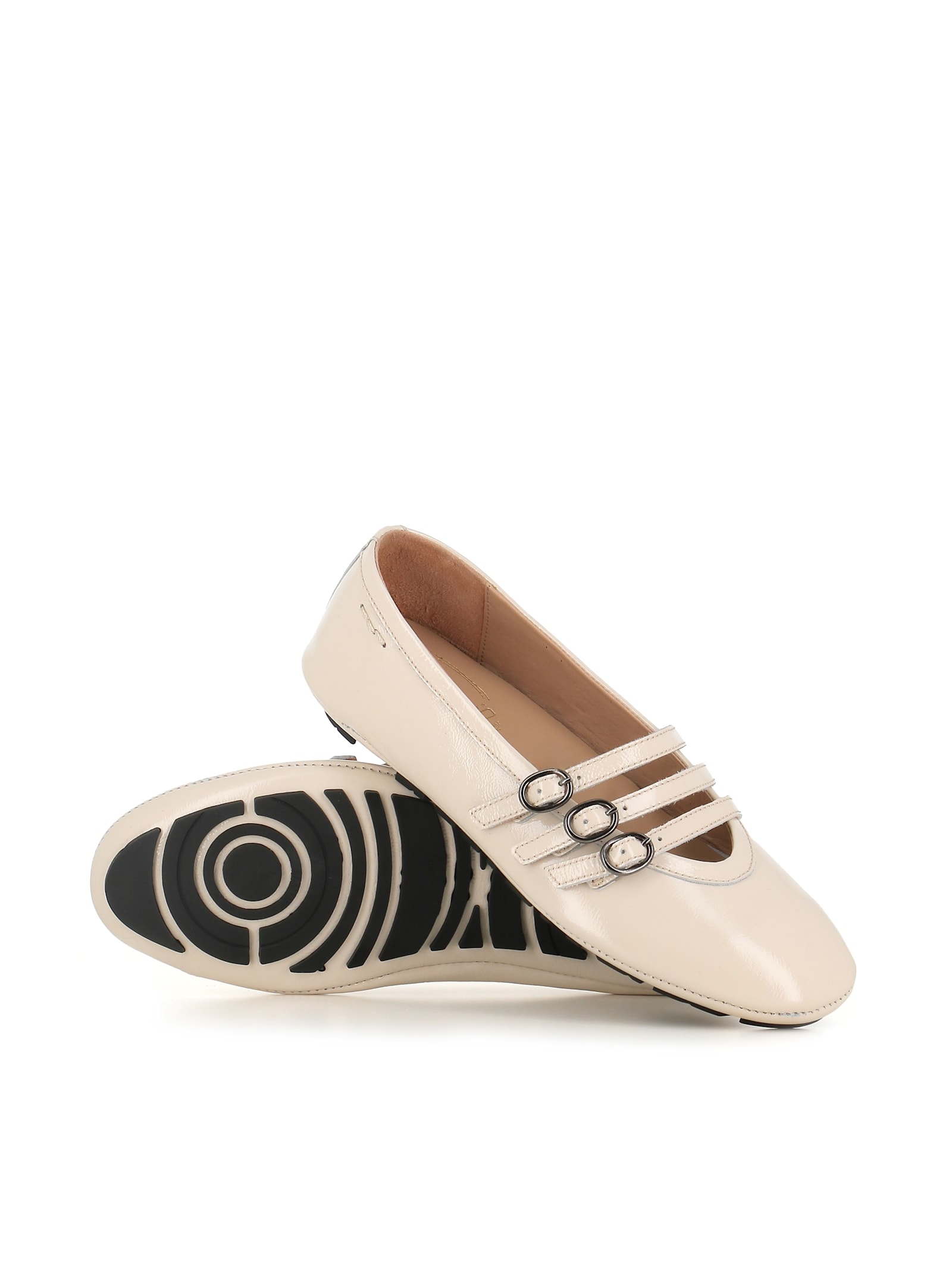 Alexander Hotto Three-buckle Ballet Flats In Ivory