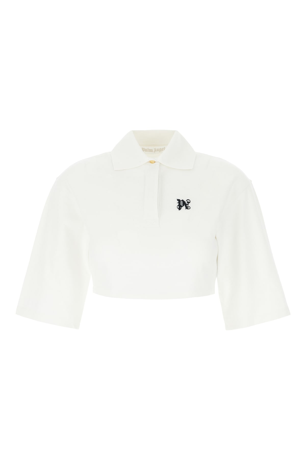 Palm Angels Polo Shirt With Monogram  Logo In White