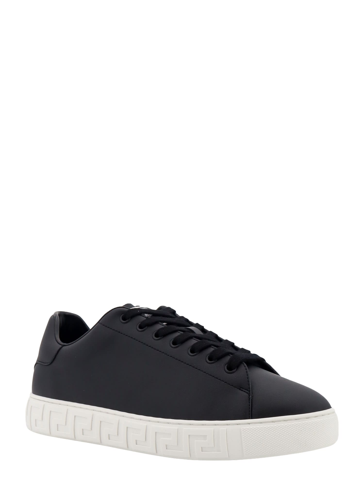 Shop Versace Greca Sneakers In Black
