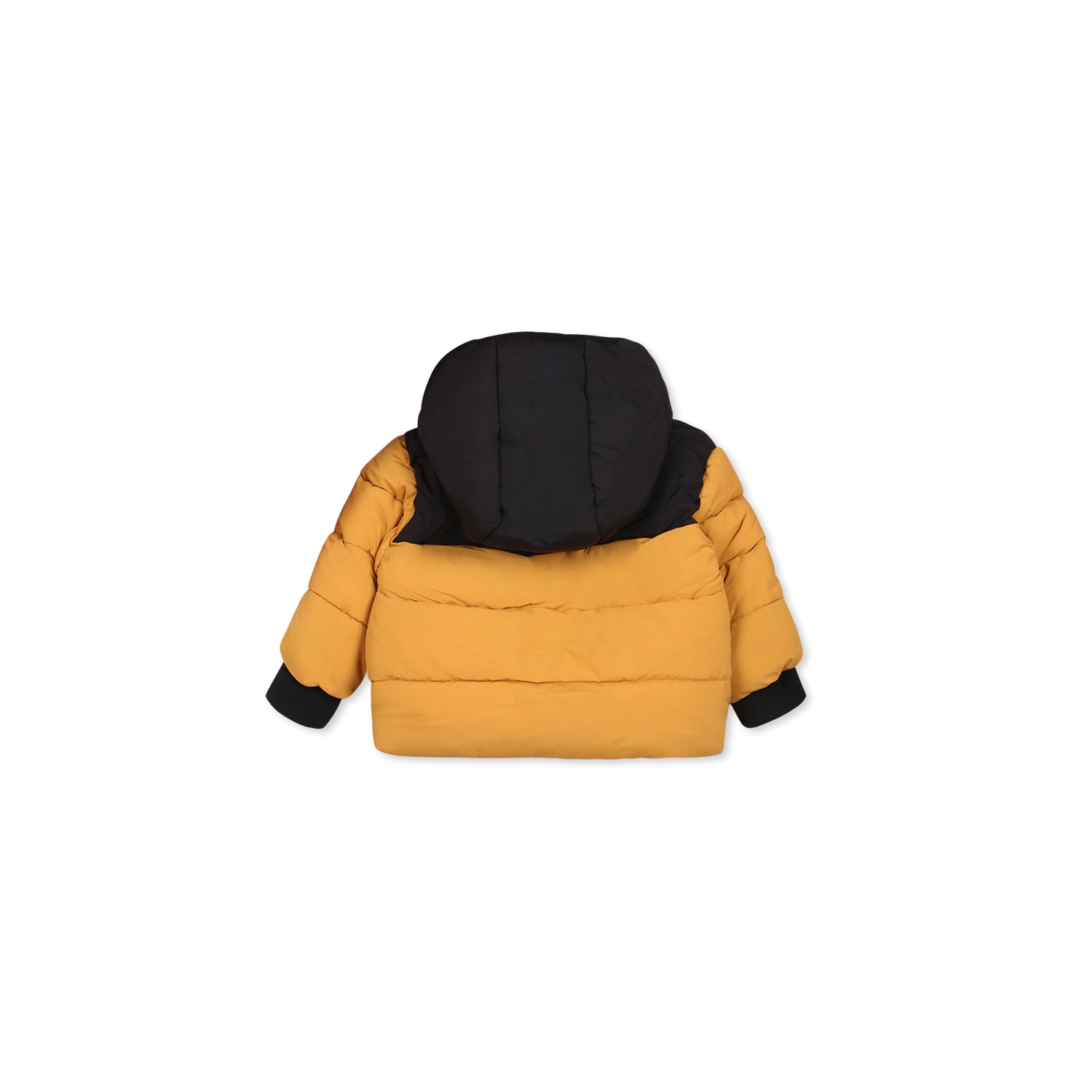 Timberland Yellow Down Jacket For Baby Boy With Logo In Yellow