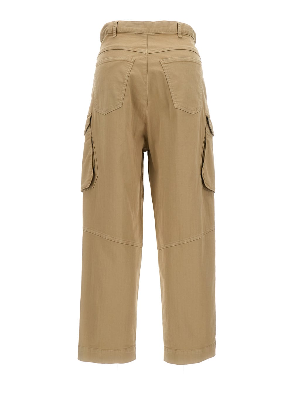 Shop Semicouture Bianca Cotton Cargo Pants In Beige