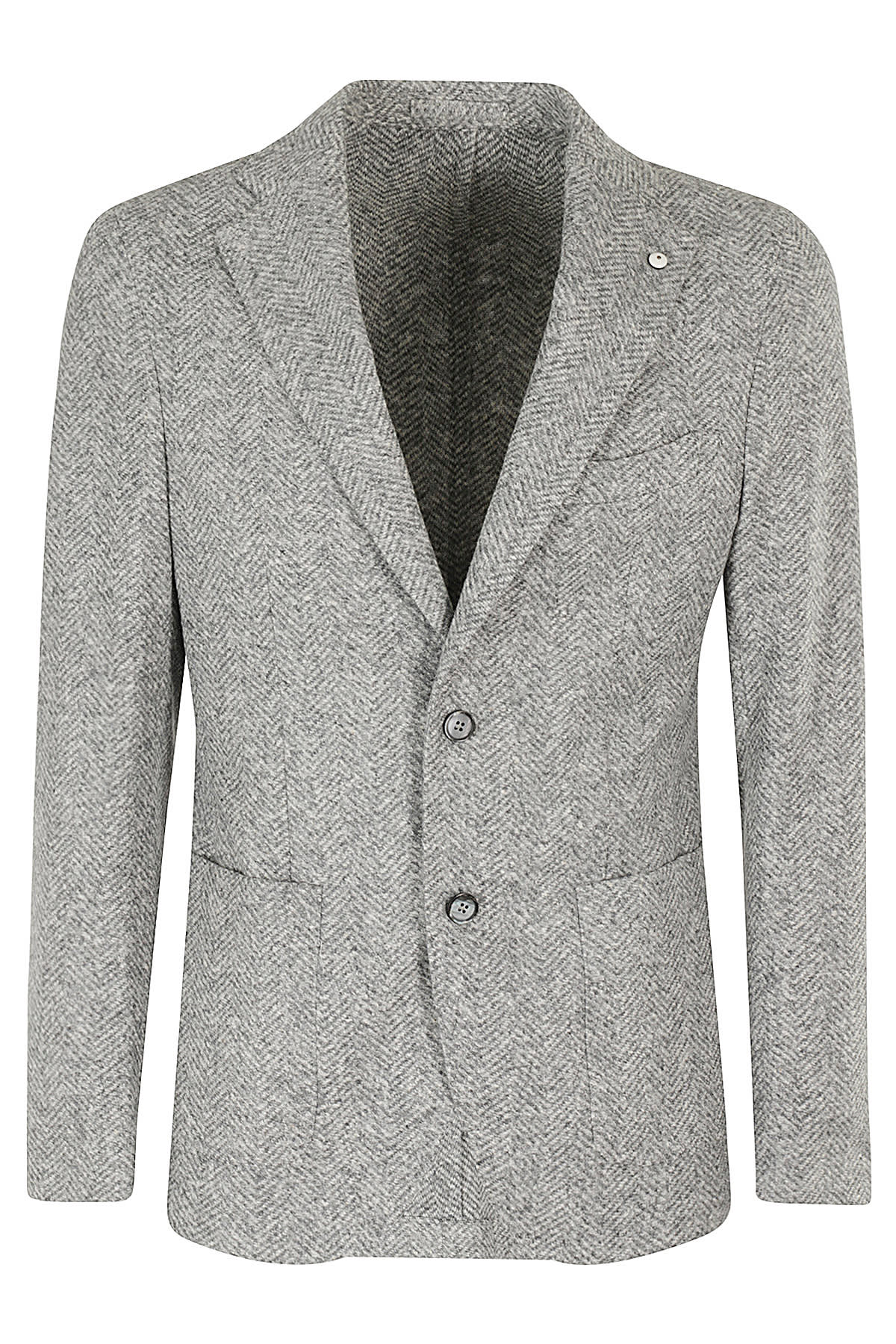 Shop Luigi Bianchi Mantova Jersey Di Lana Cotone Spinato In Grigio Chiaro