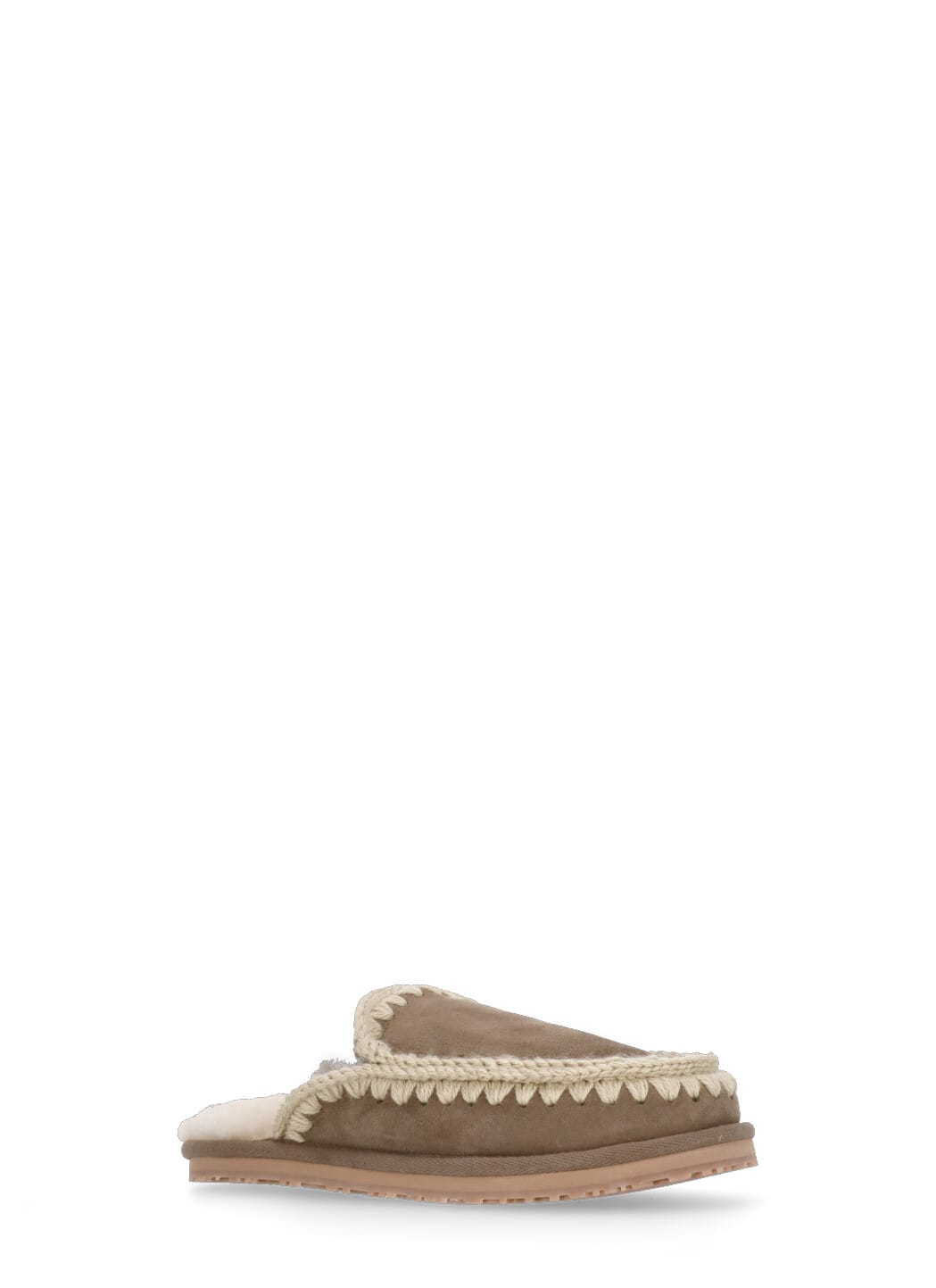 Mou Eskimo Stitch Slippers In Brown
