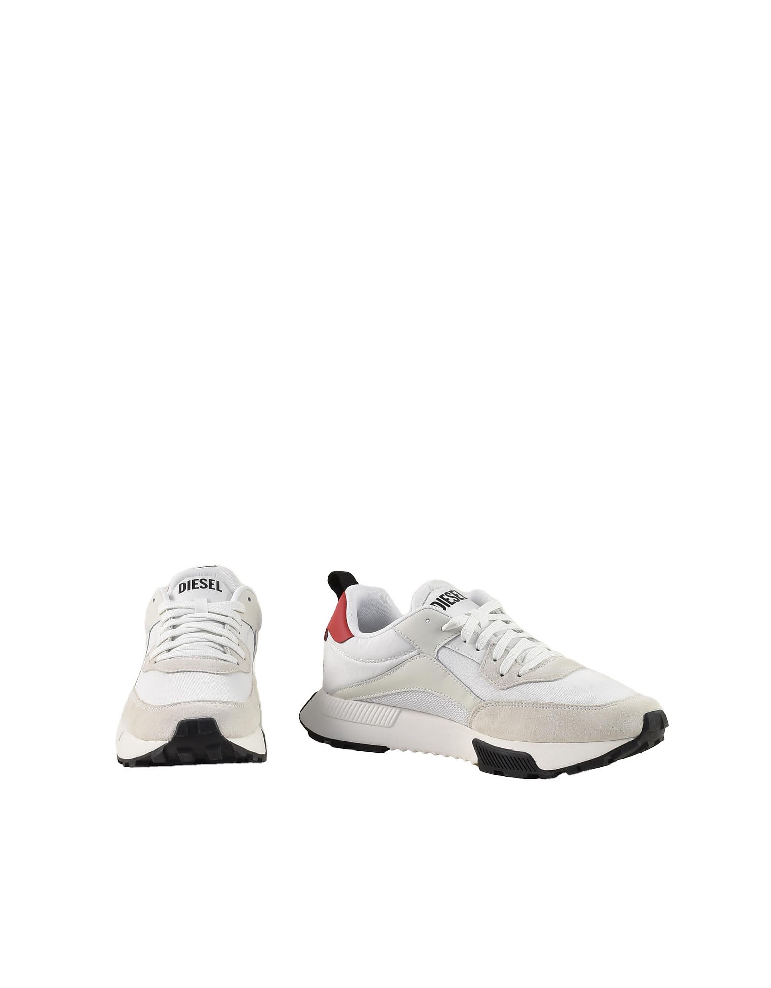 Diesel Mens White / Red Sneakers
