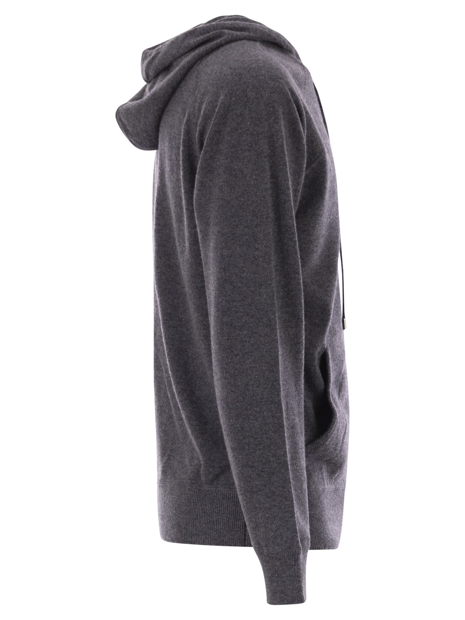 Mc2 Saint Barth Wilbur - Merino Wool Hooded Jumper In Gray