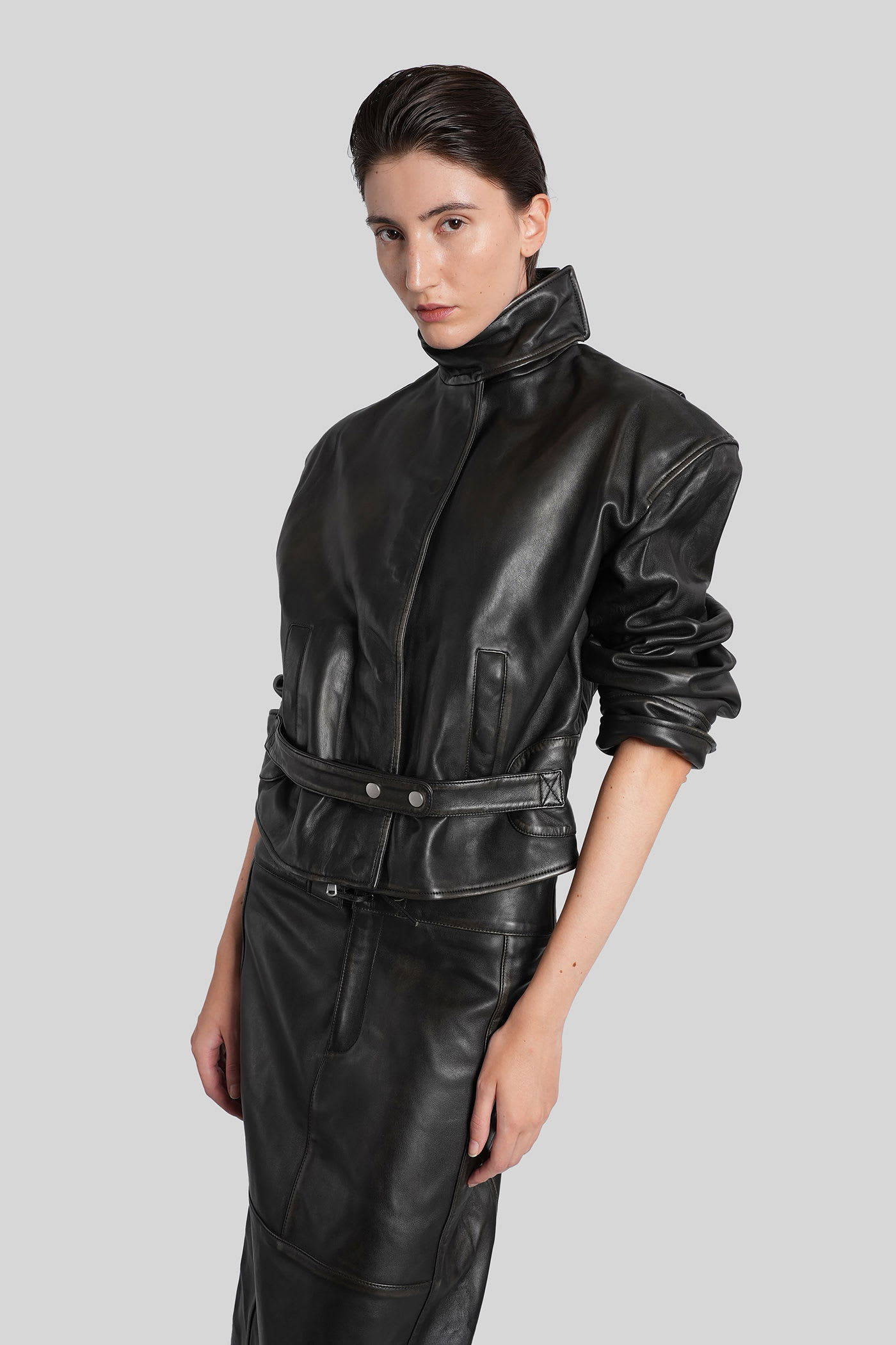 Christopher Esber Leather Jacket In Black Leather In Black