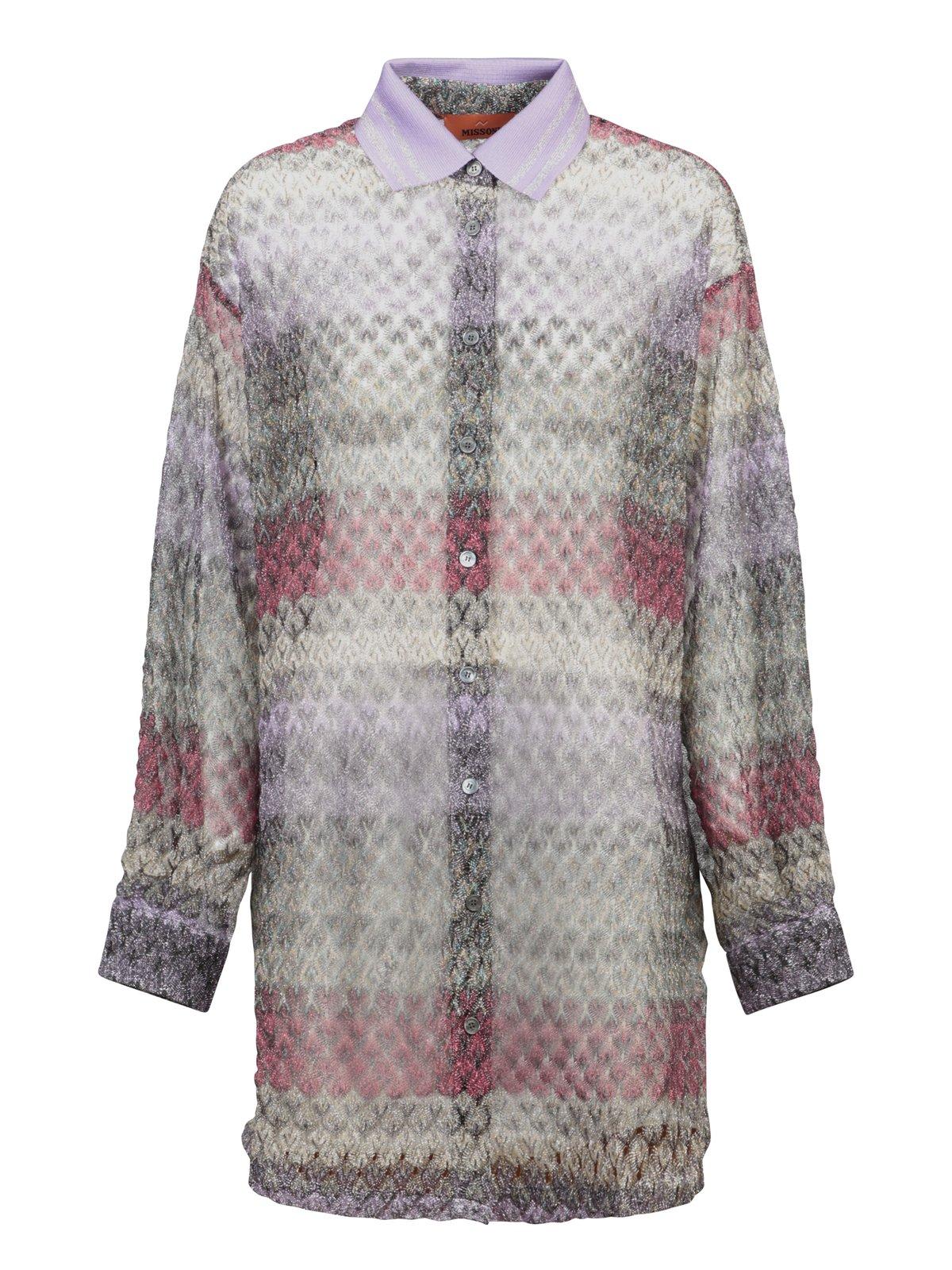 MISSONI LAME LACE PATTERN OVERSIZED SHIRT 