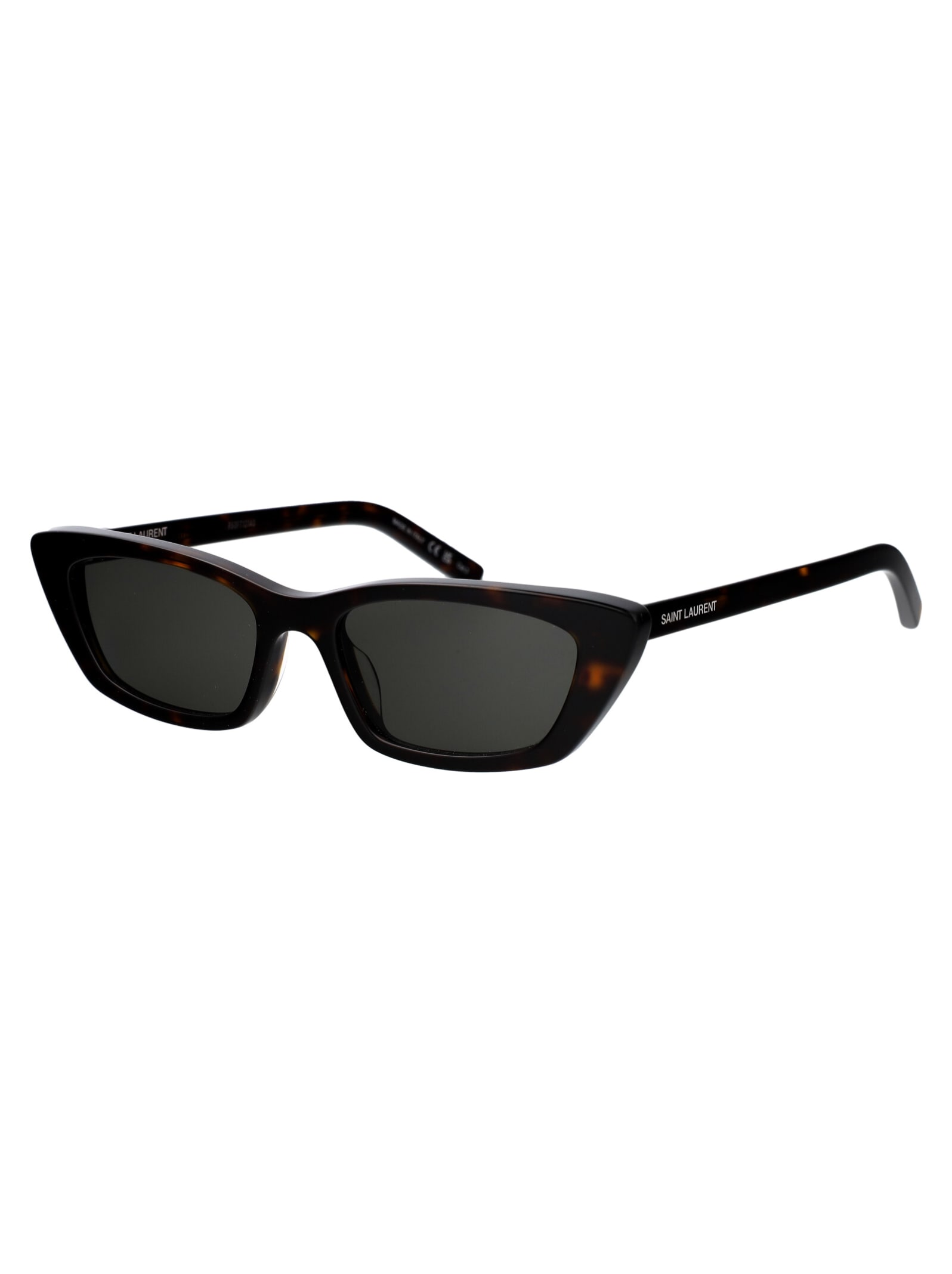 Shop Saint Laurent Sl 277 Sunglasses In 010 Havana Havana Grey