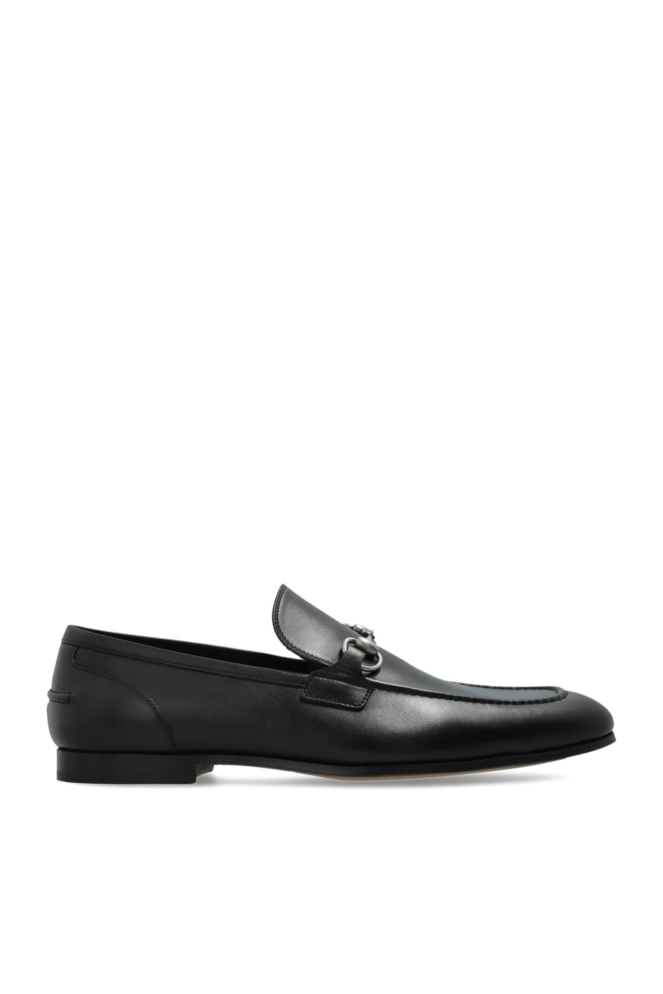 Gucci Leather Slip-on Loafers With Iconic Horsebit Detail In Black