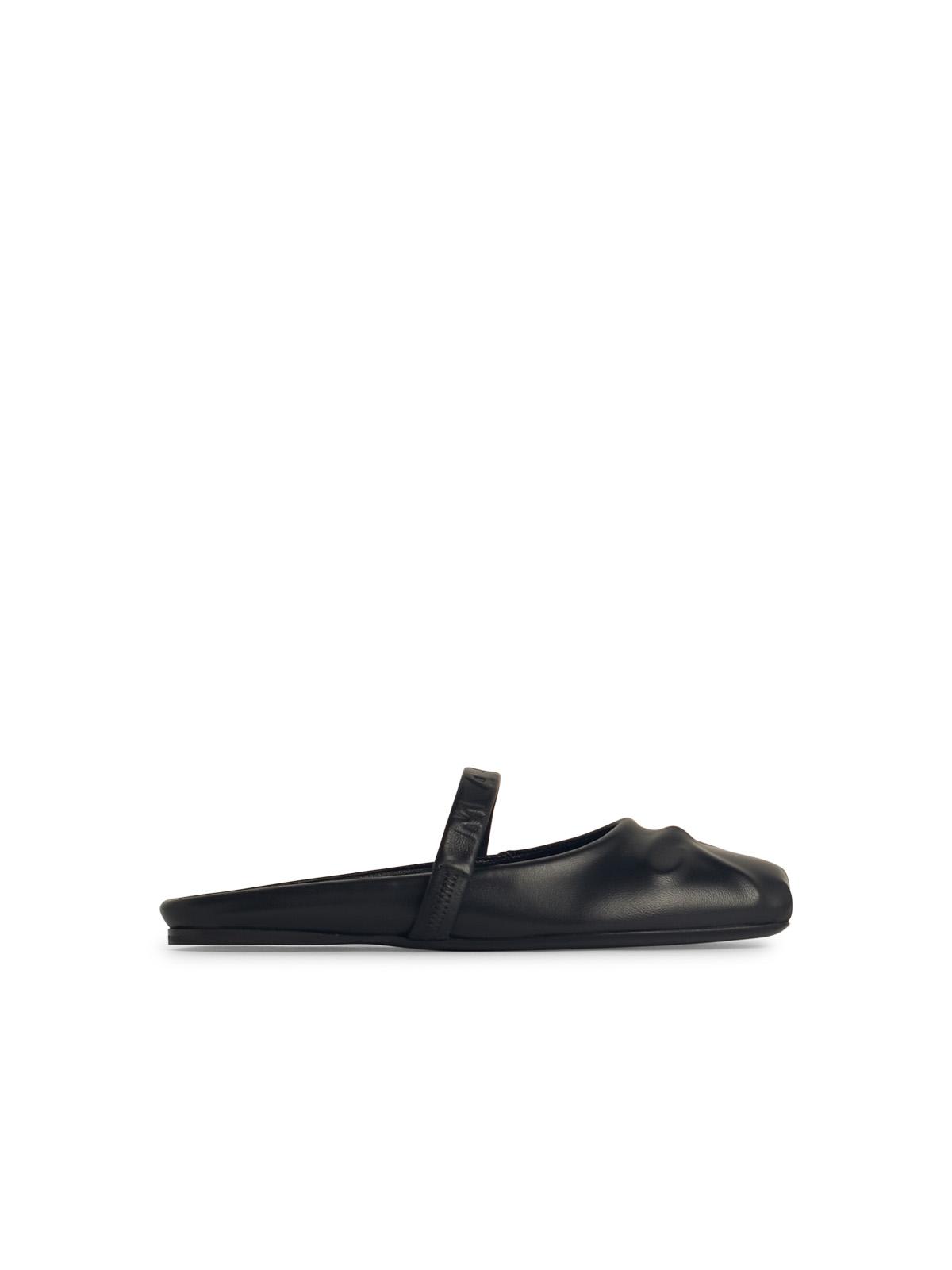 Black Leather Slippers